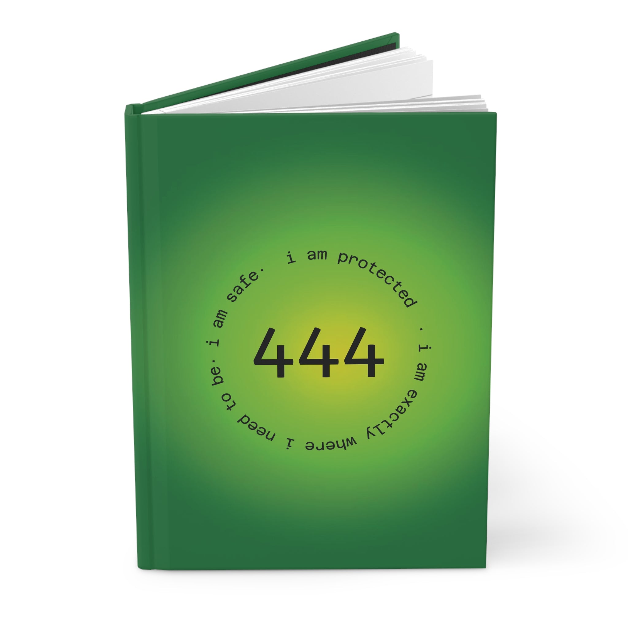 Hardcover Journal — 444 Spiritual Affirmation Notebook (I am safe • I am protected)