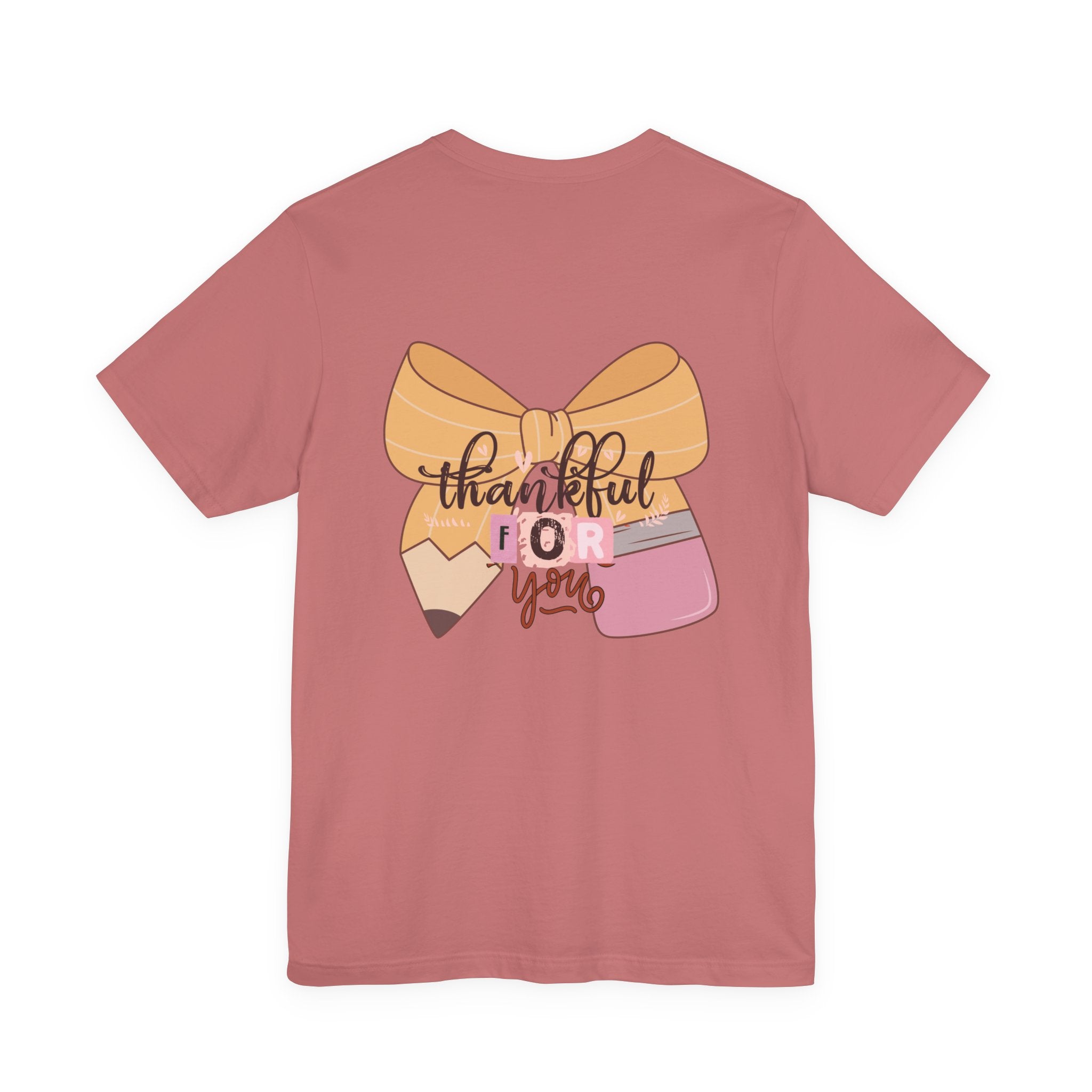 Thankful For You Pencil Bow Tee