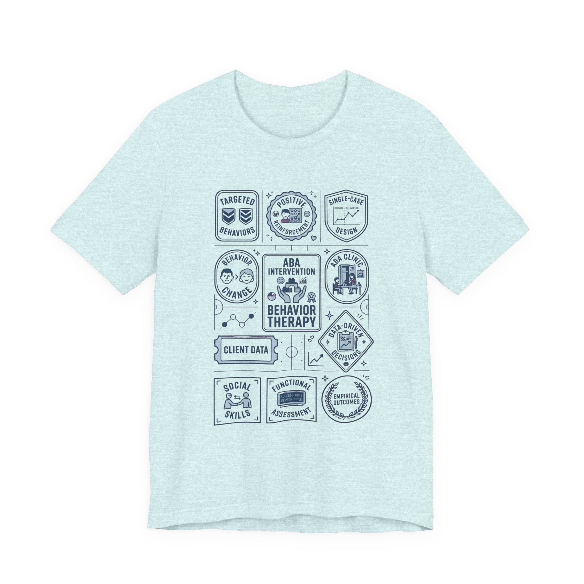Behavior Therapy Badges T-Shirt — ABA Intervention Therapist Tee