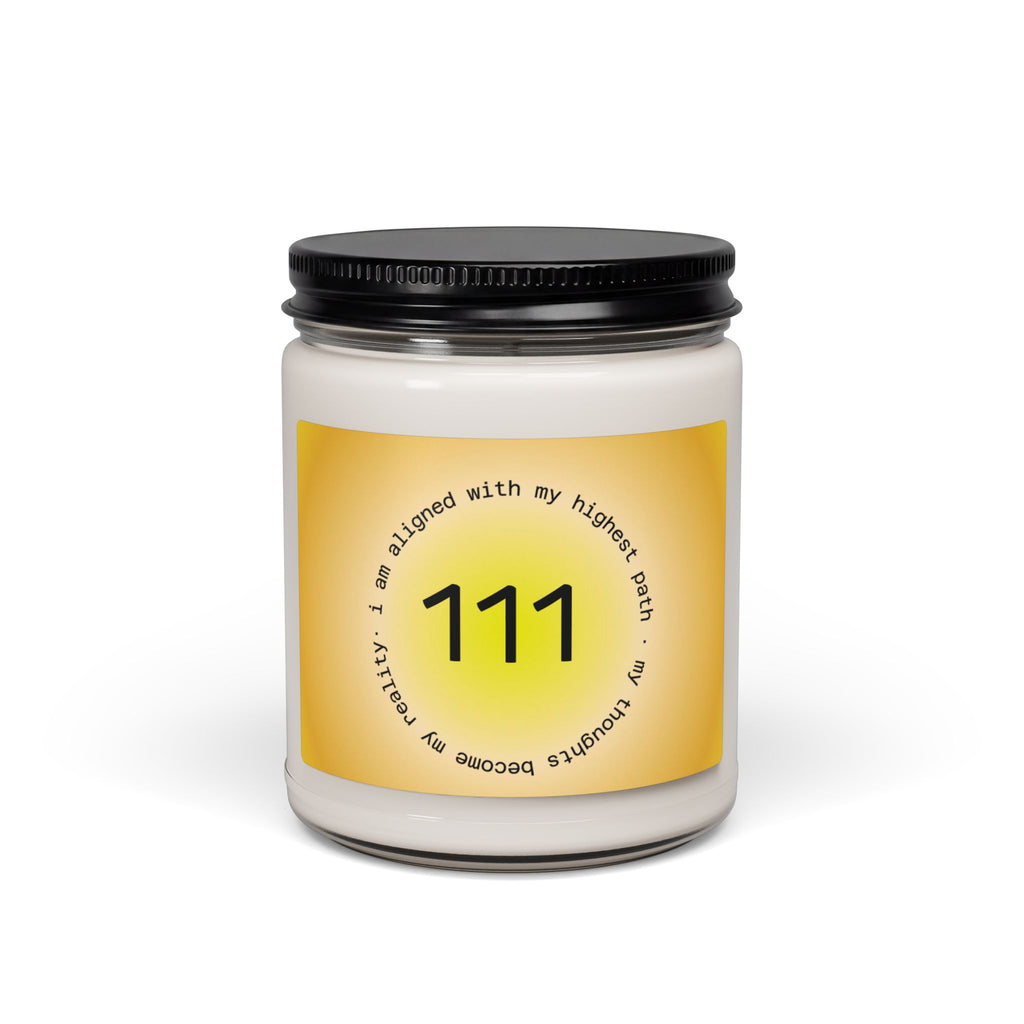 111 Affirmation Soy Candle — 9oz Scented Jar for Meditation & Manifestation