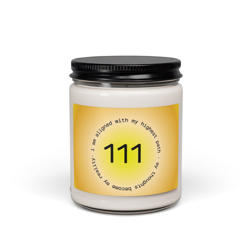 111 Affirmation Soy Candle — 9oz Scented Jar for Meditation & Manifestation