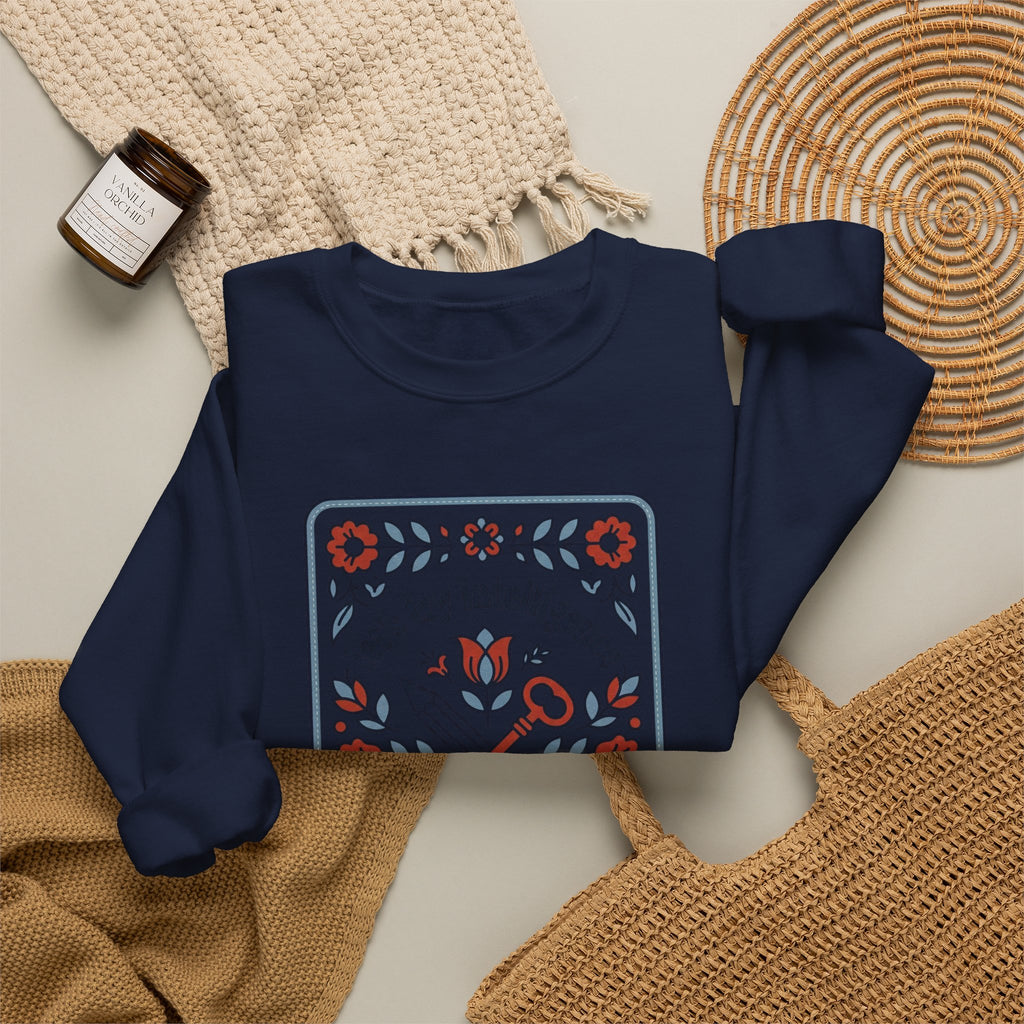 Floral try intelligence Unisex Heavy Blend™ Crewneck Sweatshirt