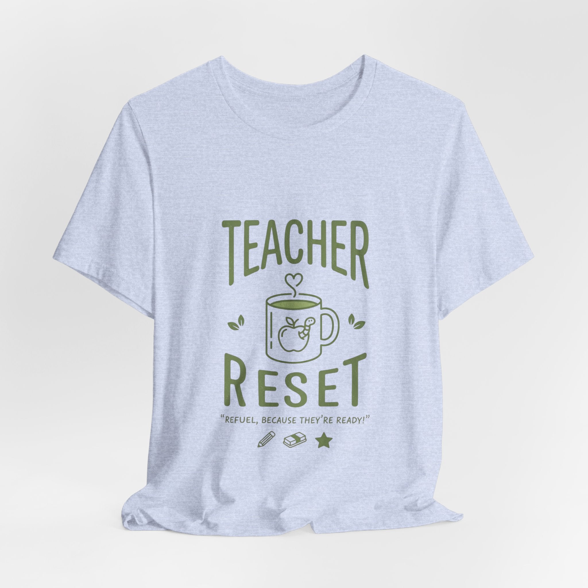 Teacher Reset T-Shirt — Funny Teacher Gift Tee with Coffee Mug Design