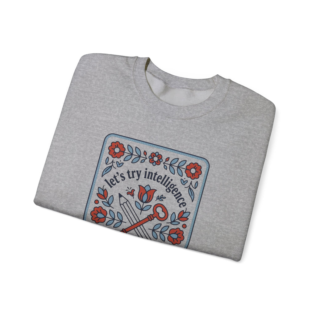 Floral try intelligence Unisex Heavy Blend™ Crewneck Sweatshirt