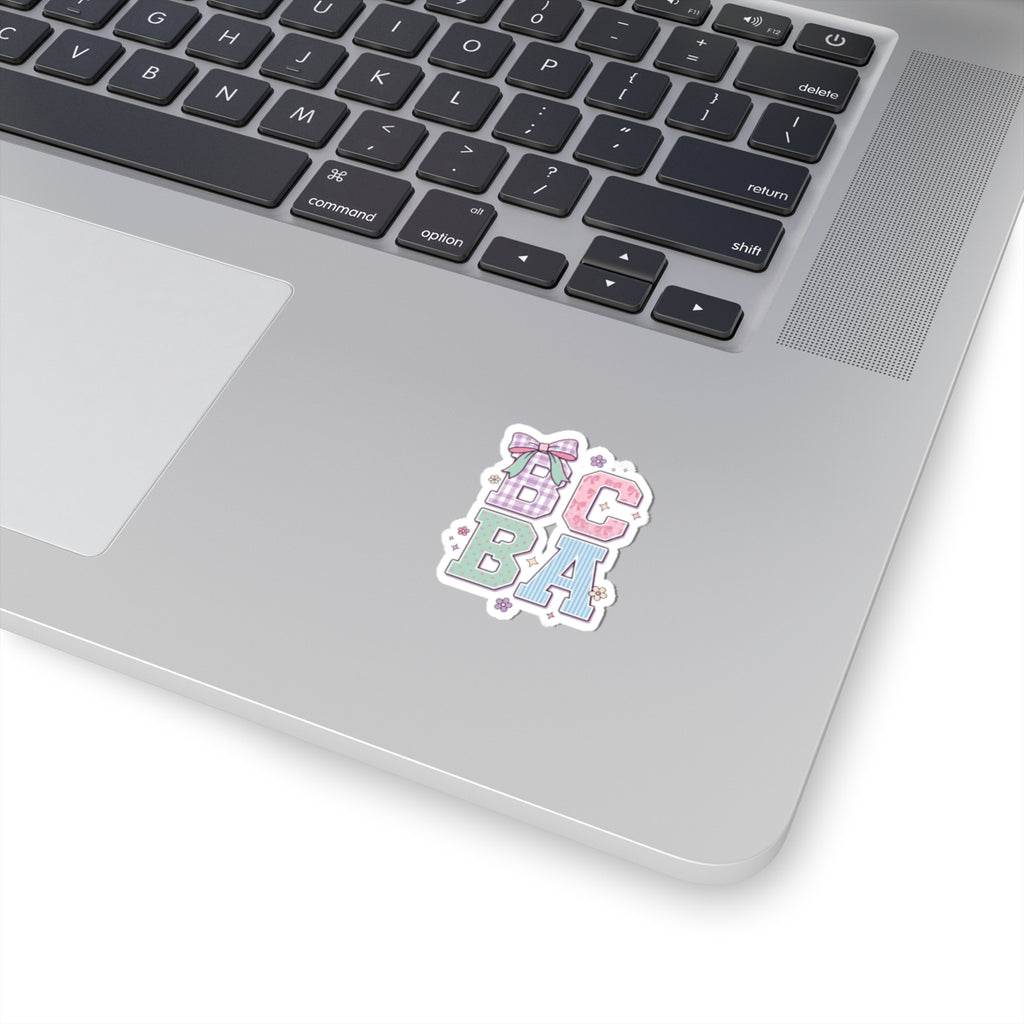 "BCBA" Pastel Letters Sticker | Cute Pastel BCBA Sticker Gift for Behavior Analysts