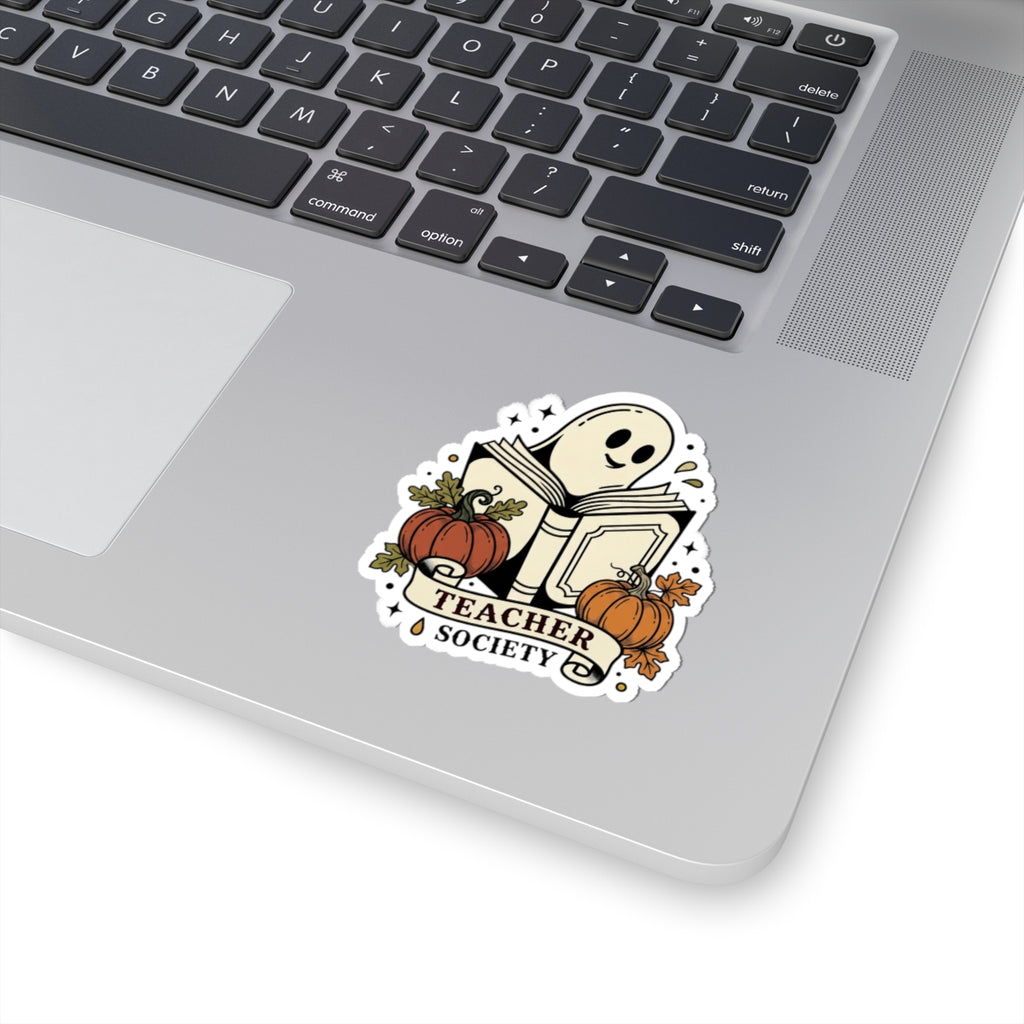 Teacher Society Kiss-Cut Sticker | Traditional Tattoo Flash, Pumpkin & Ghost