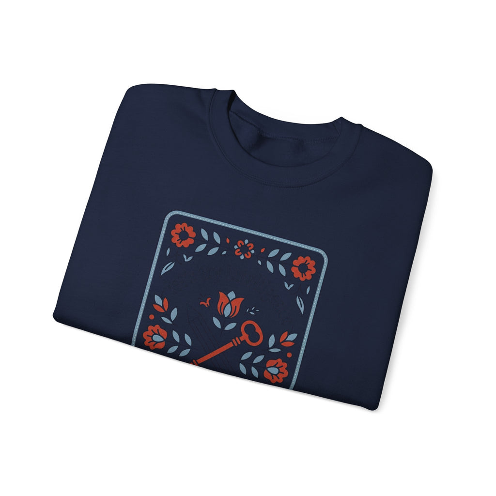 Floral try intelligence Unisex Heavy Blend™ Crewneck Sweatshirt