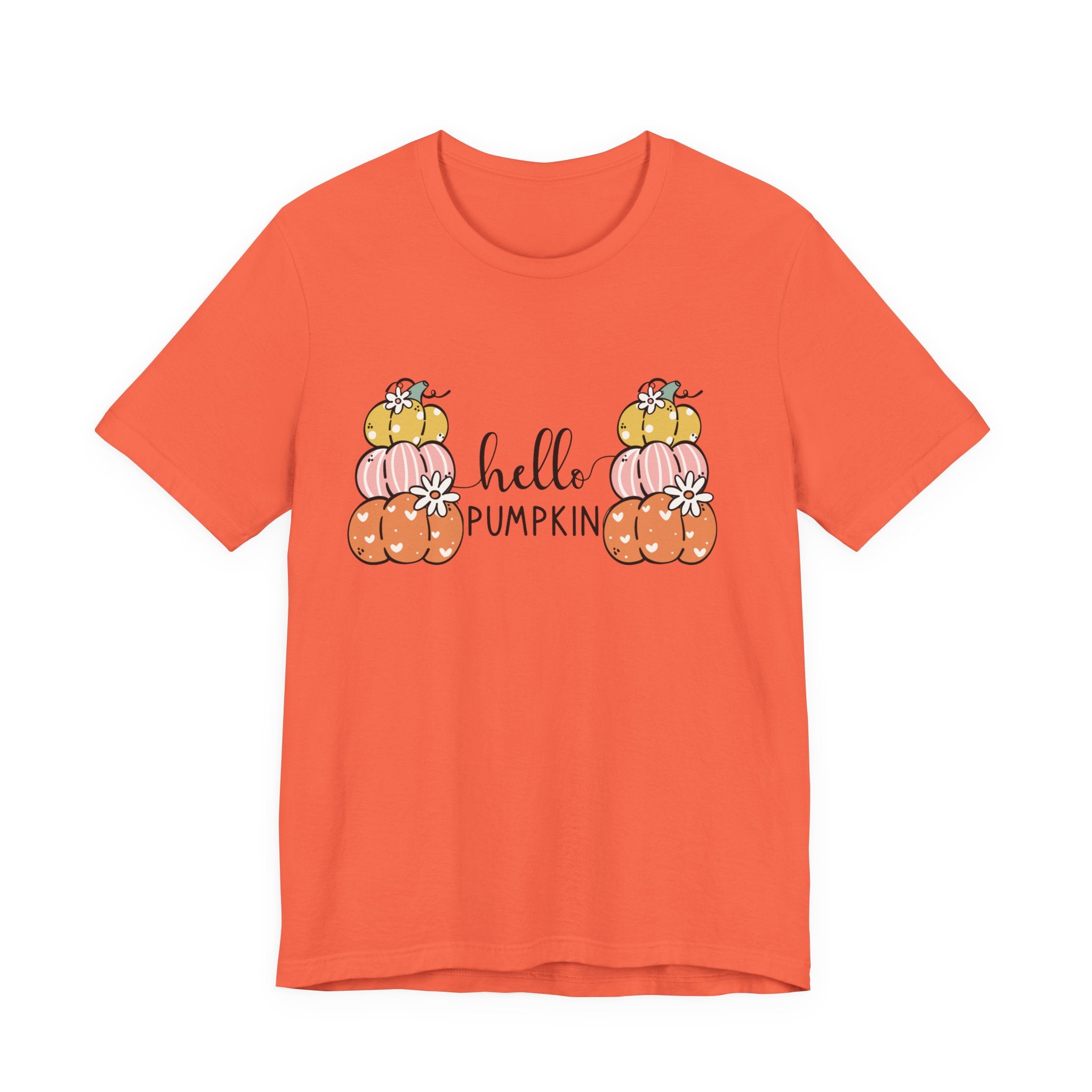 Hello Pumpkin T‑Shirt — Cute Stacked Pumpkins Fall Tee