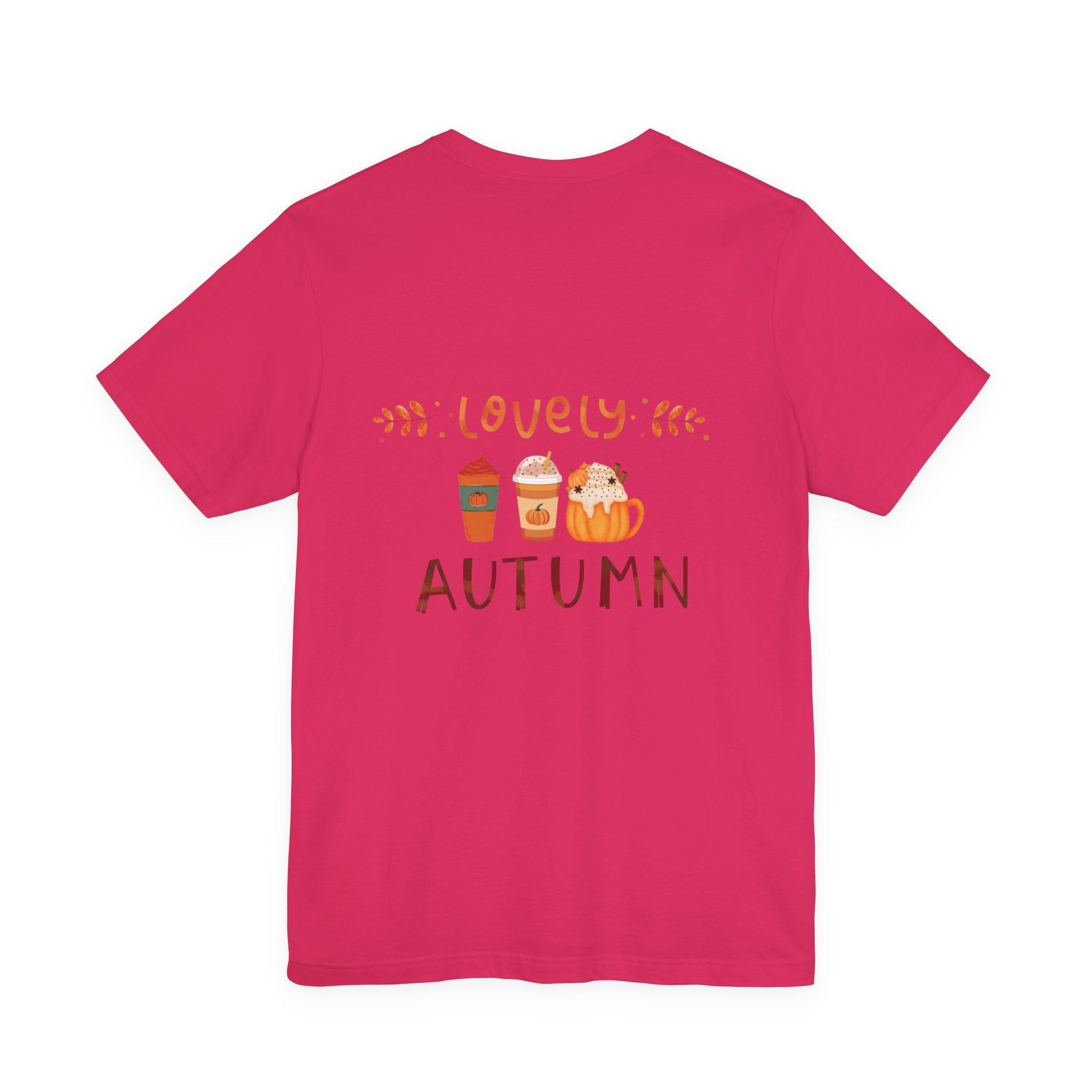 Lovely Autumn T-Shirt – Pumpkin & Cozy Fall Drinks Graphic Tee