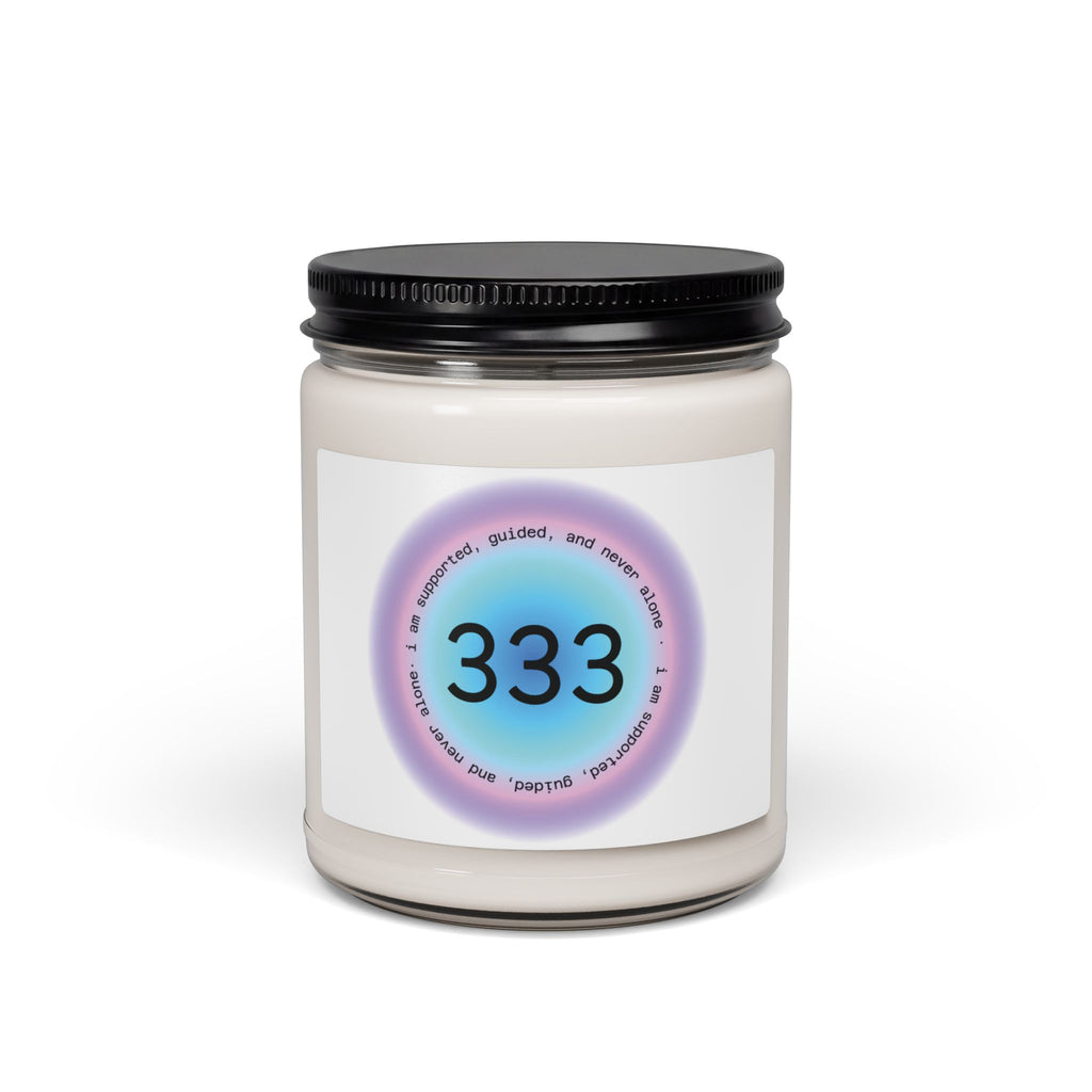 333 Angel Number Soy Candle — 9oz Scented Jar for Meditation, Calm & Spiritual Gift
