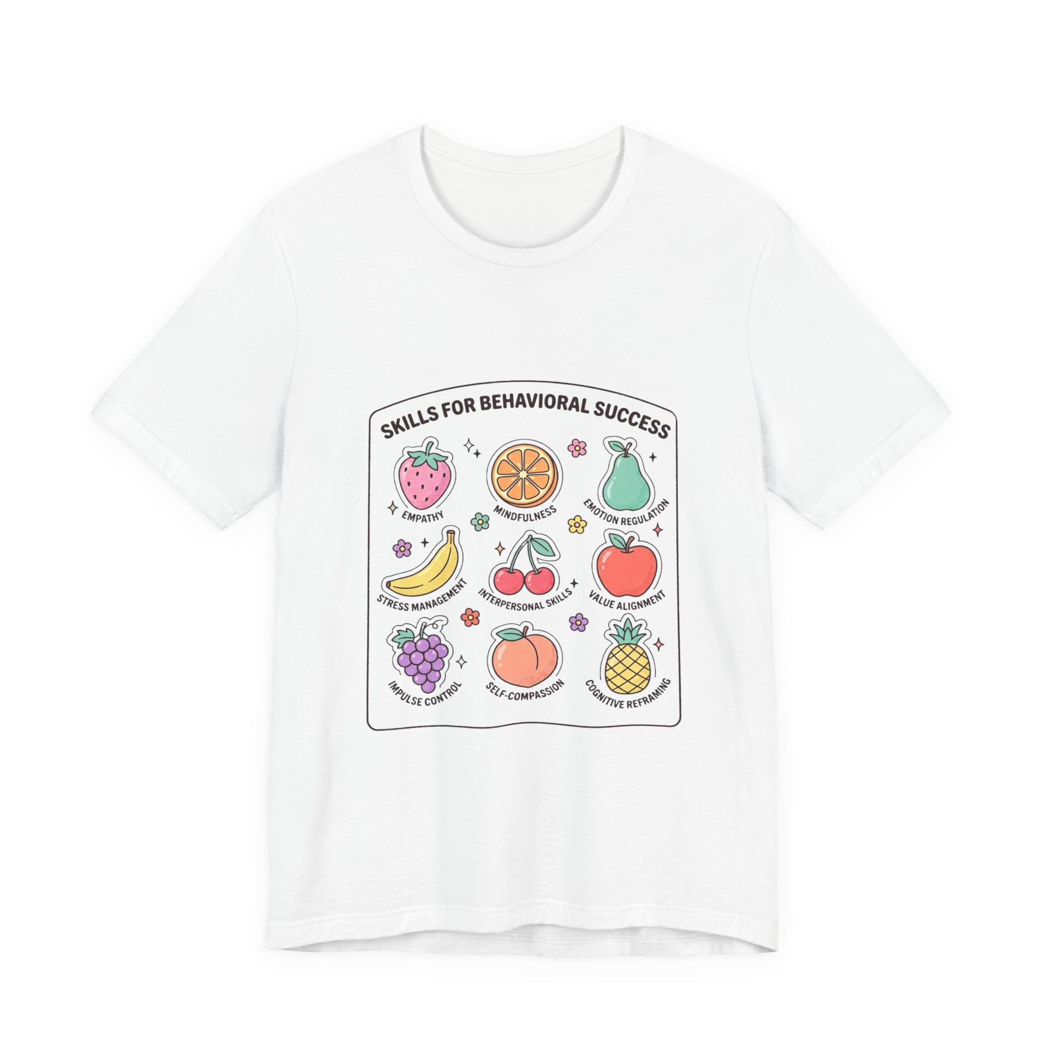 "Behavior Skills for Success" ABA Shirt | Fruit-Themed Behavior Therapy Tee for RBTs, BCBAs, Teachers & Daycare Providers