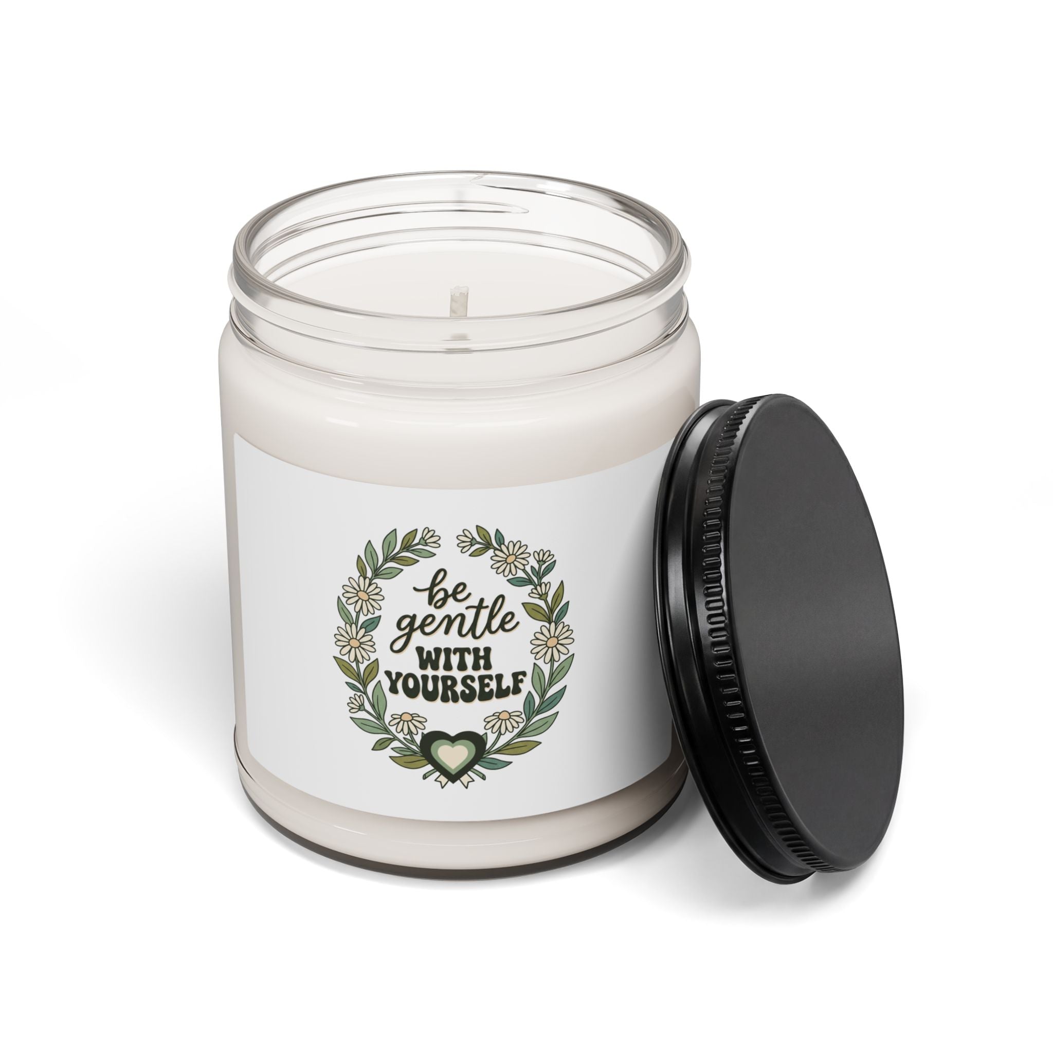 Be Gentle With Yourself Soy Candle | Mental Health Awareness, Green Ribbon