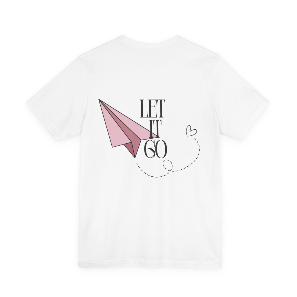 Let It Go Tee — Pink Paper Airplane Graphic T-Shirt