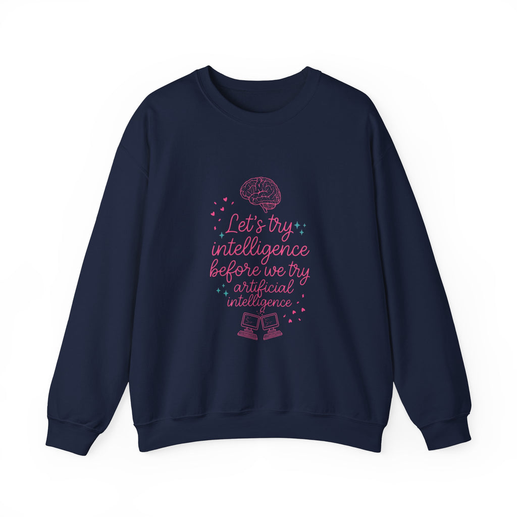 Brainy try intelligence Unisex Heavy Blend™ Crewneck Sweatshirt