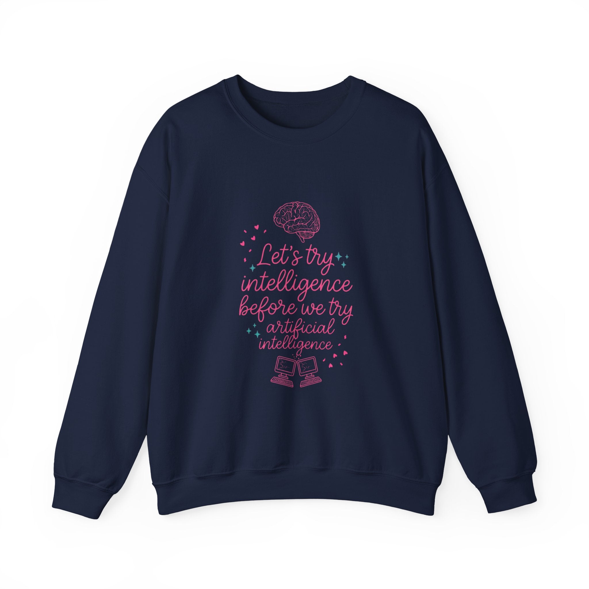Brainy try intelligence Unisex Heavy Blend™ Crewneck Sweatshirt