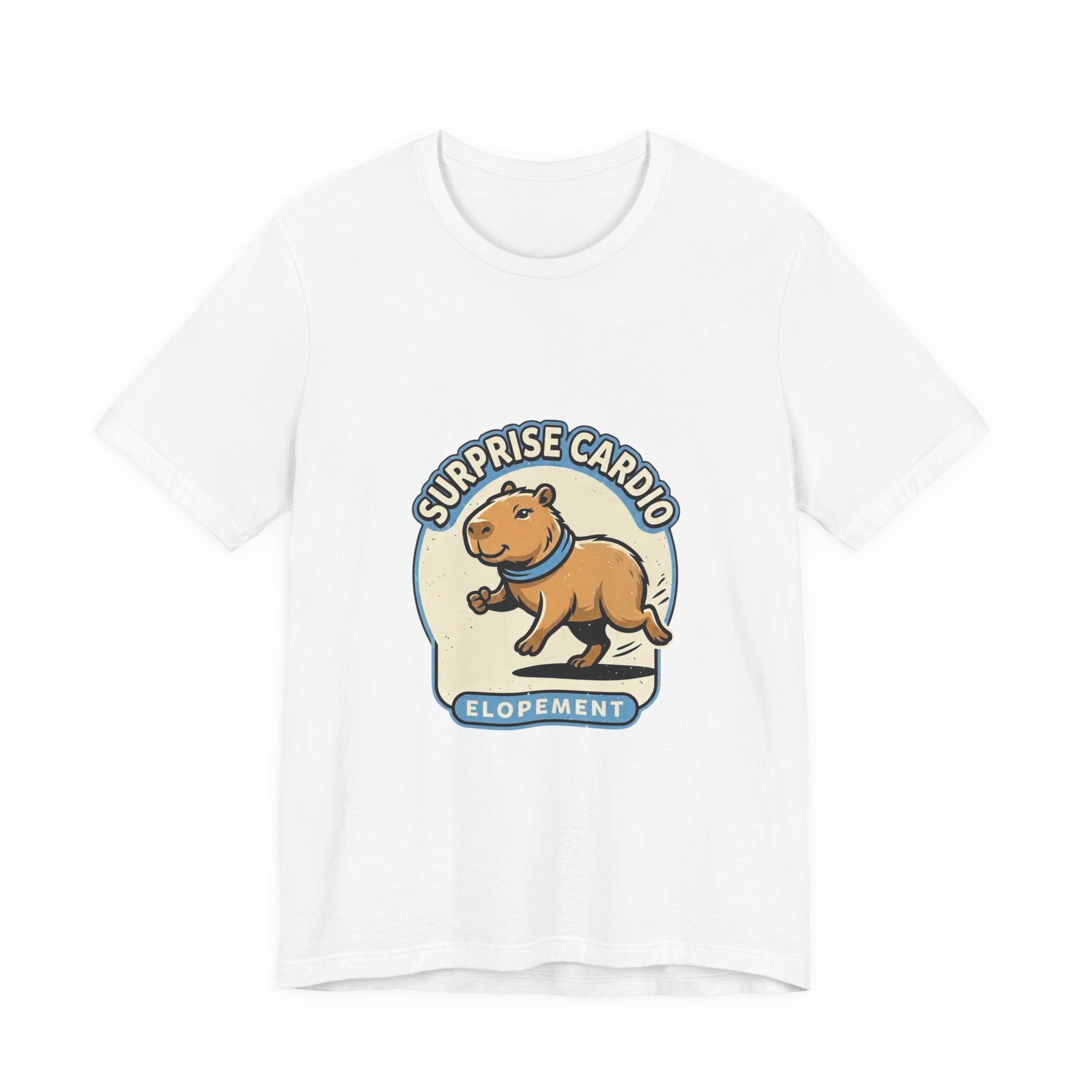 Surprise Cardio Elopement Tee — Cute Capybara Graphic T‑Shirt
