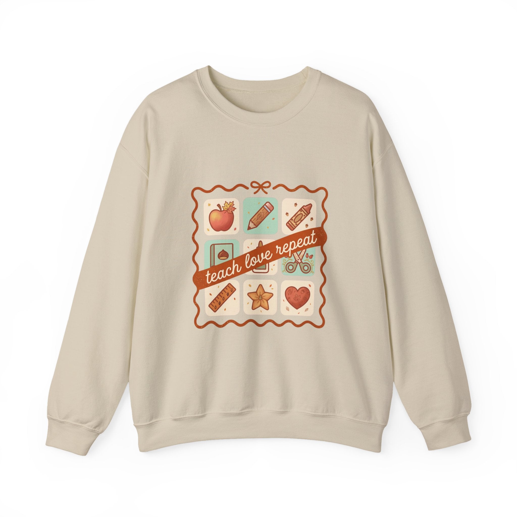 teach, love, repeat Sweatshirt | Back to School Teacher Crewneck