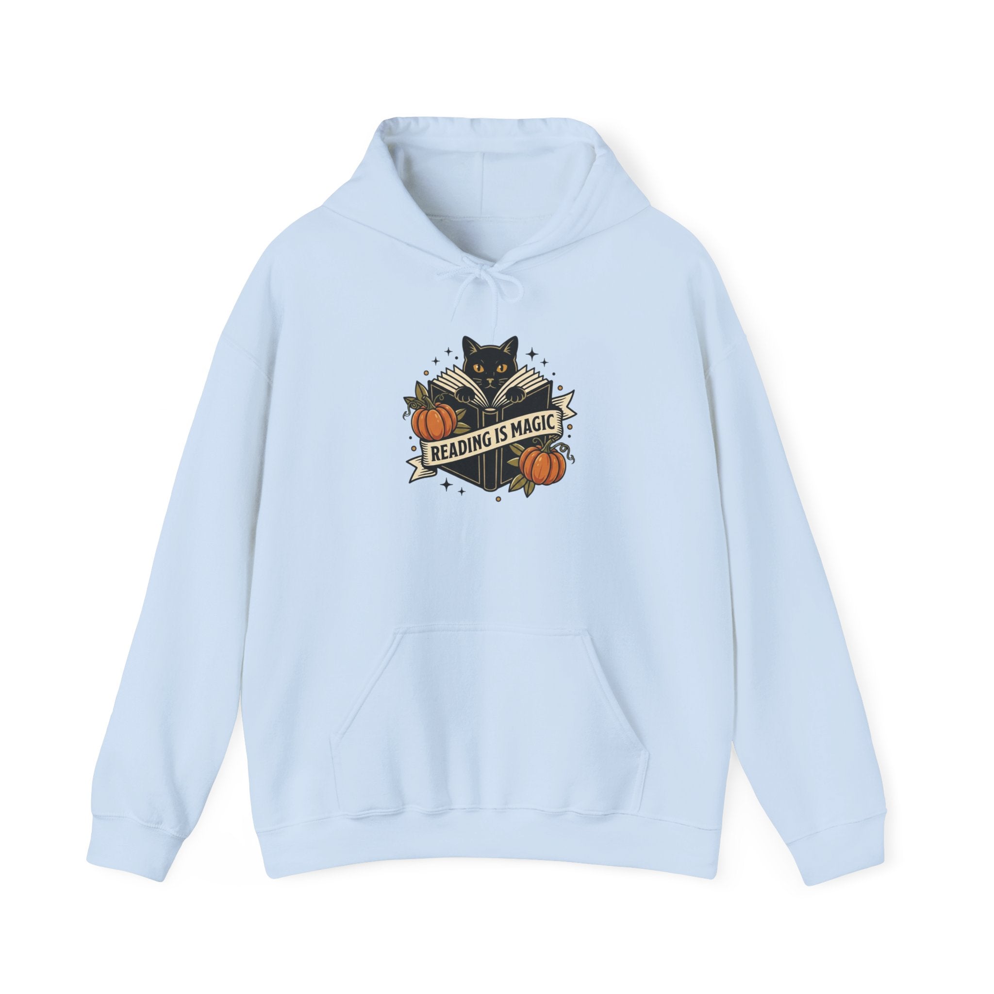 Black Cat with Pumpkins Hoodie | Traditional Tattoo-Inspired, Flash-Style