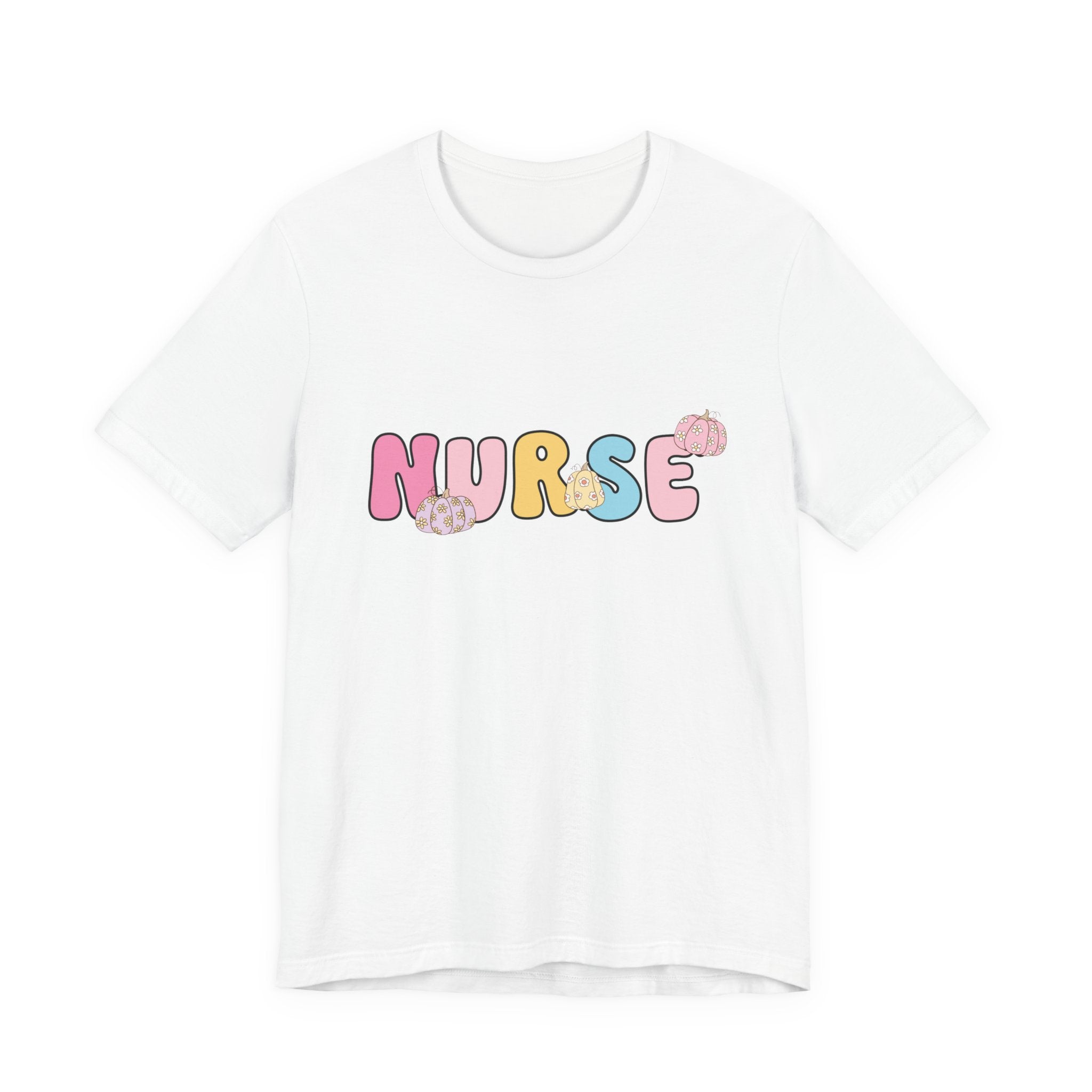 Nurse Pastel Bubble Letter Tee – Cute Pink & Yellow Nursing Shirt