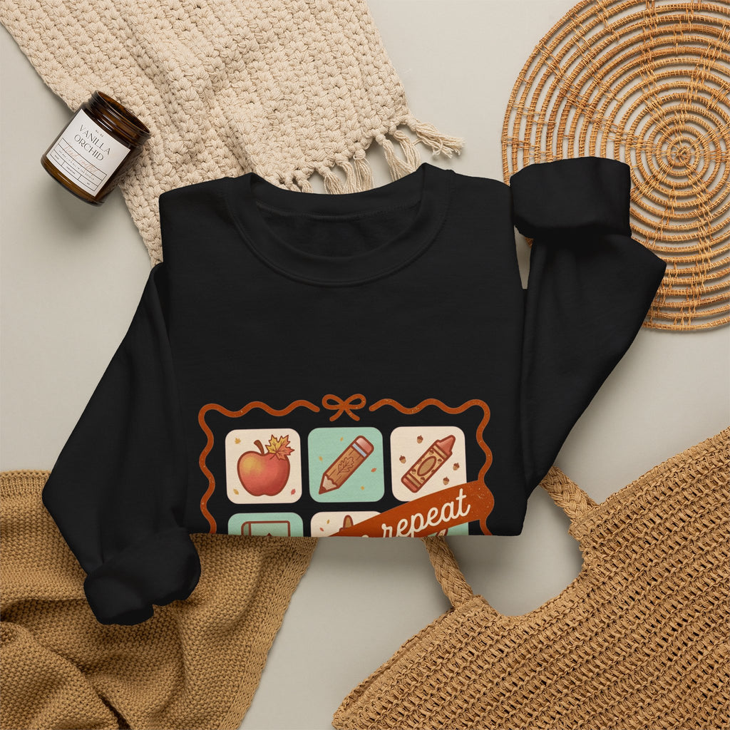 teach, love, repeat Sweatshirt | Back to School Teacher Crewneck