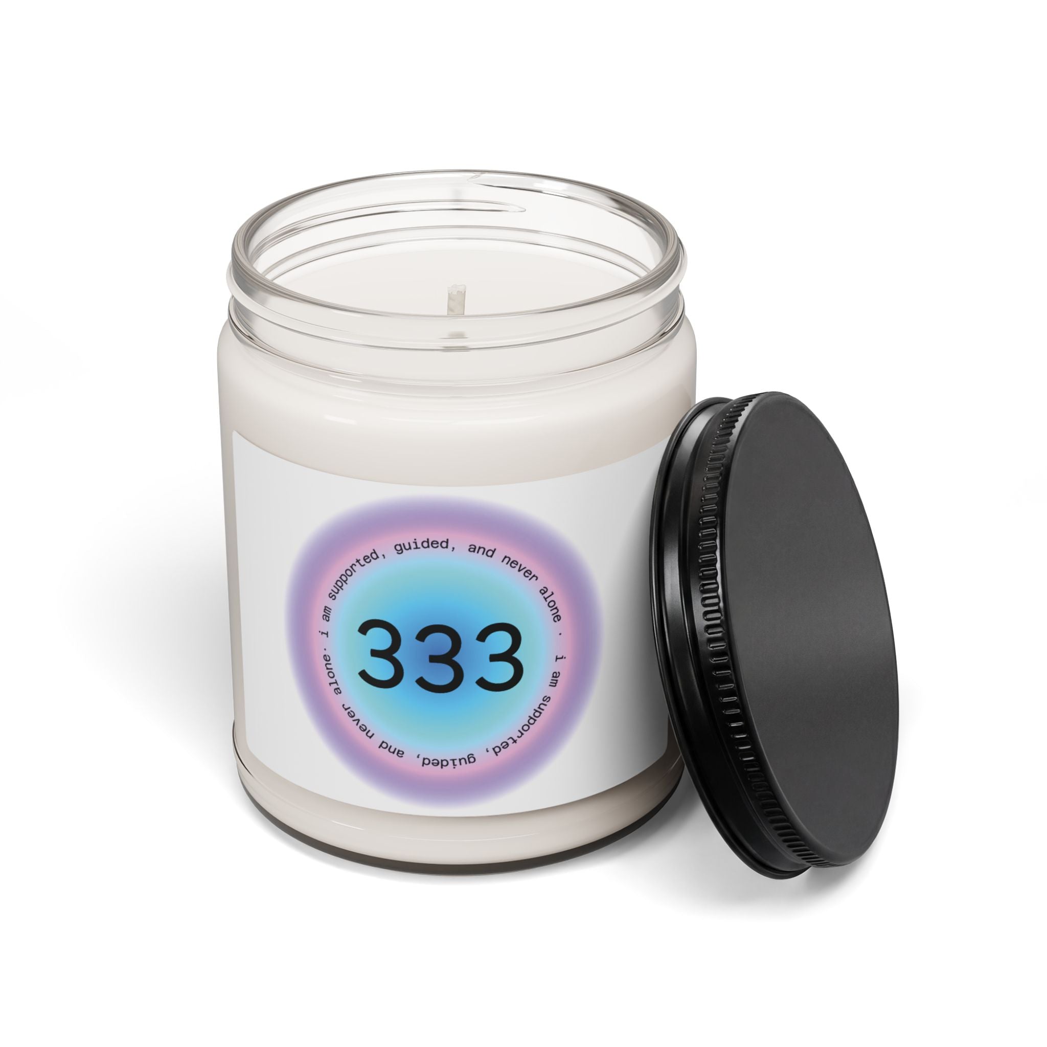 333 Angel Number Soy Candle — 9oz Scented Jar for Meditation, Calm & Spiritual Gift