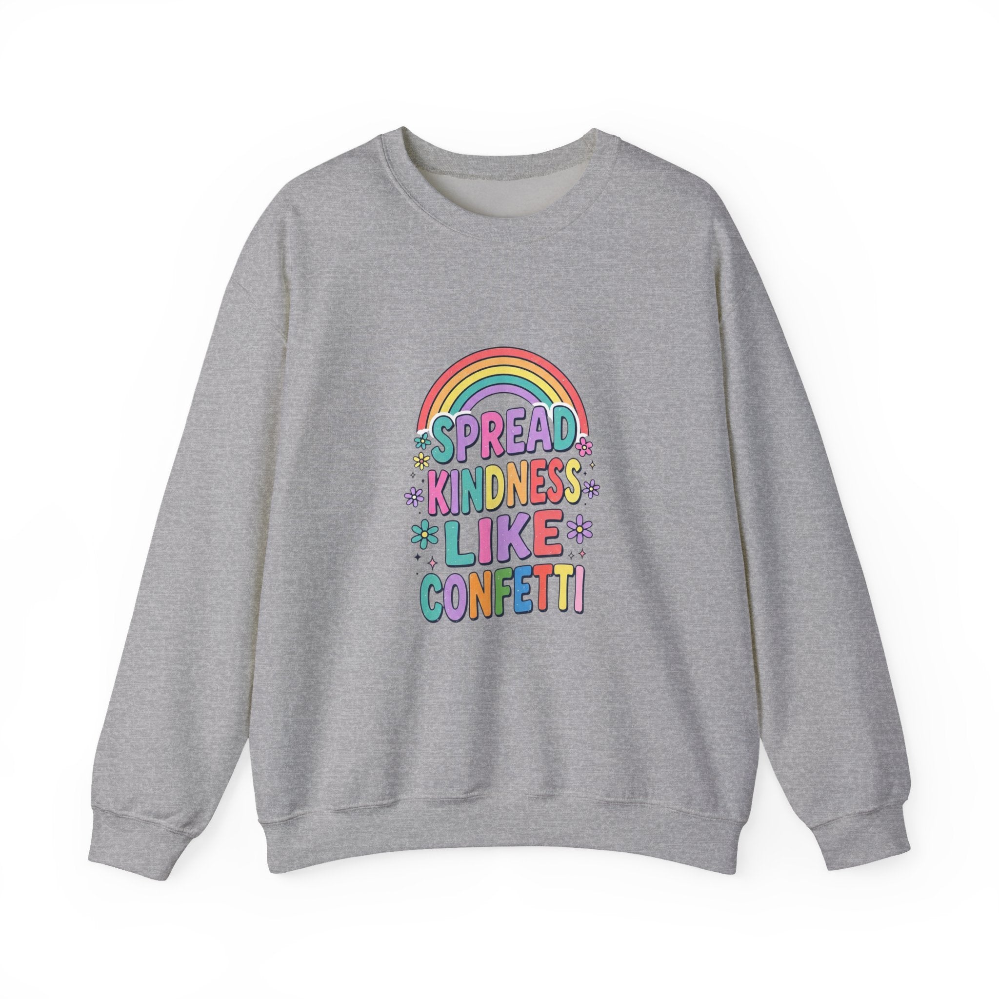 Spread Kindness Like Confetti Sweatshirt | Christian Rainbow Scripture