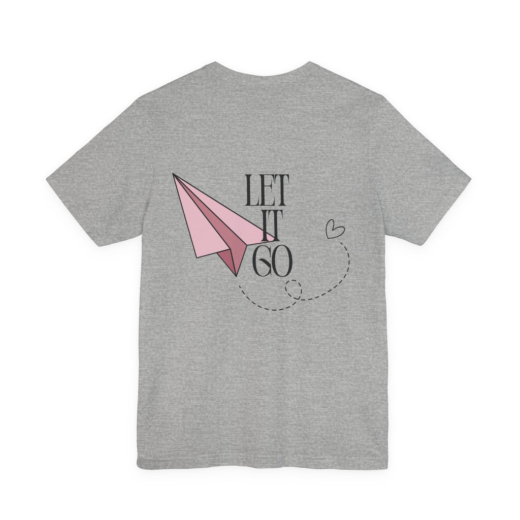 Let It Go Tee — Pink Paper Airplane Graphic T-Shirt