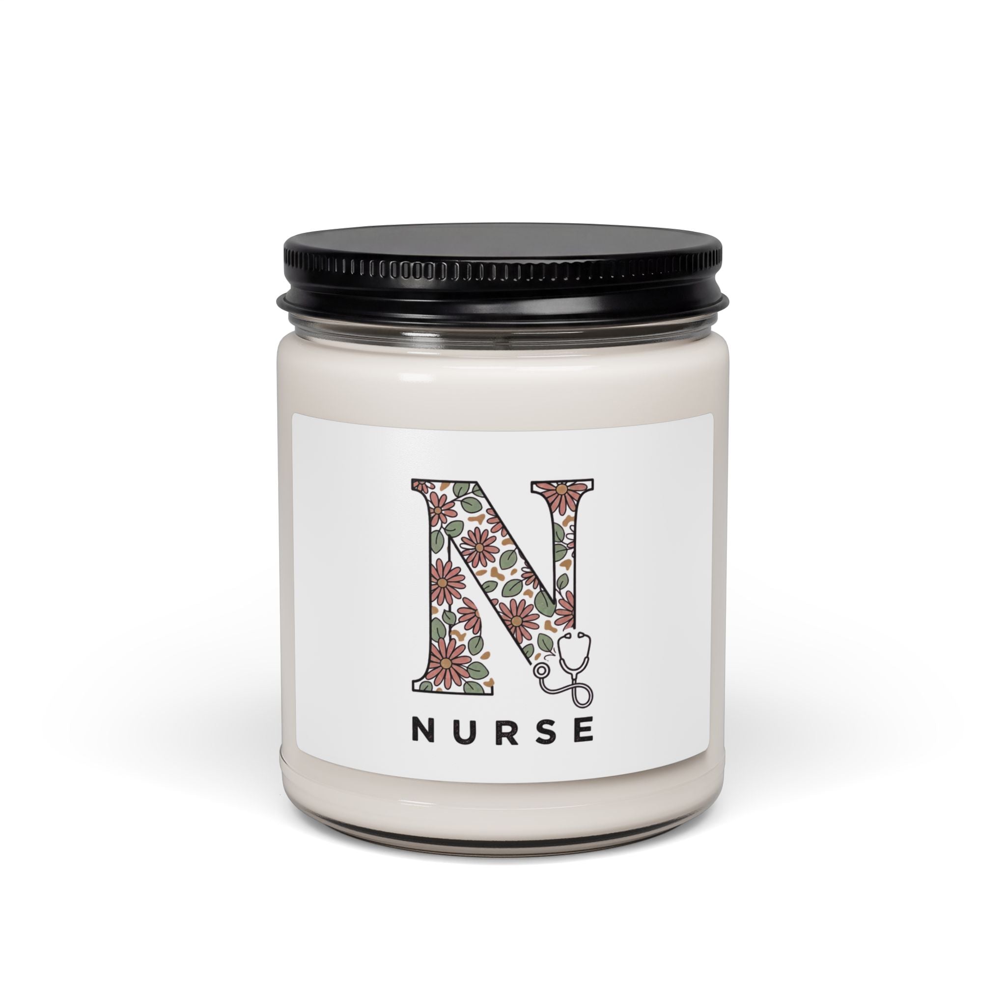 Floral N Nurse Candle | Soy Jar Candle, Retro Floral Medical Design