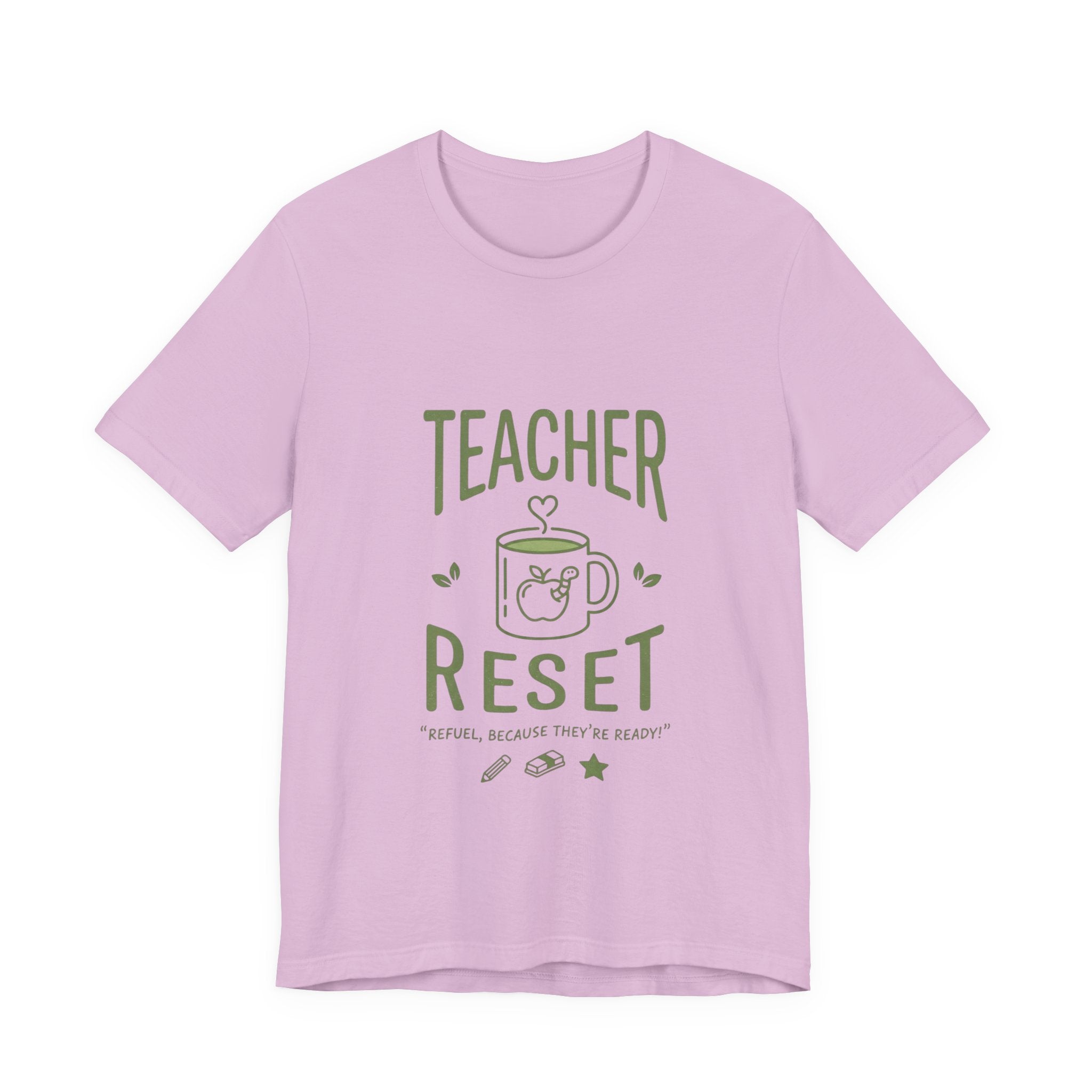 Teacher Reset T-Shirt — Funny Teacher Gift Tee with Coffee Mug Design