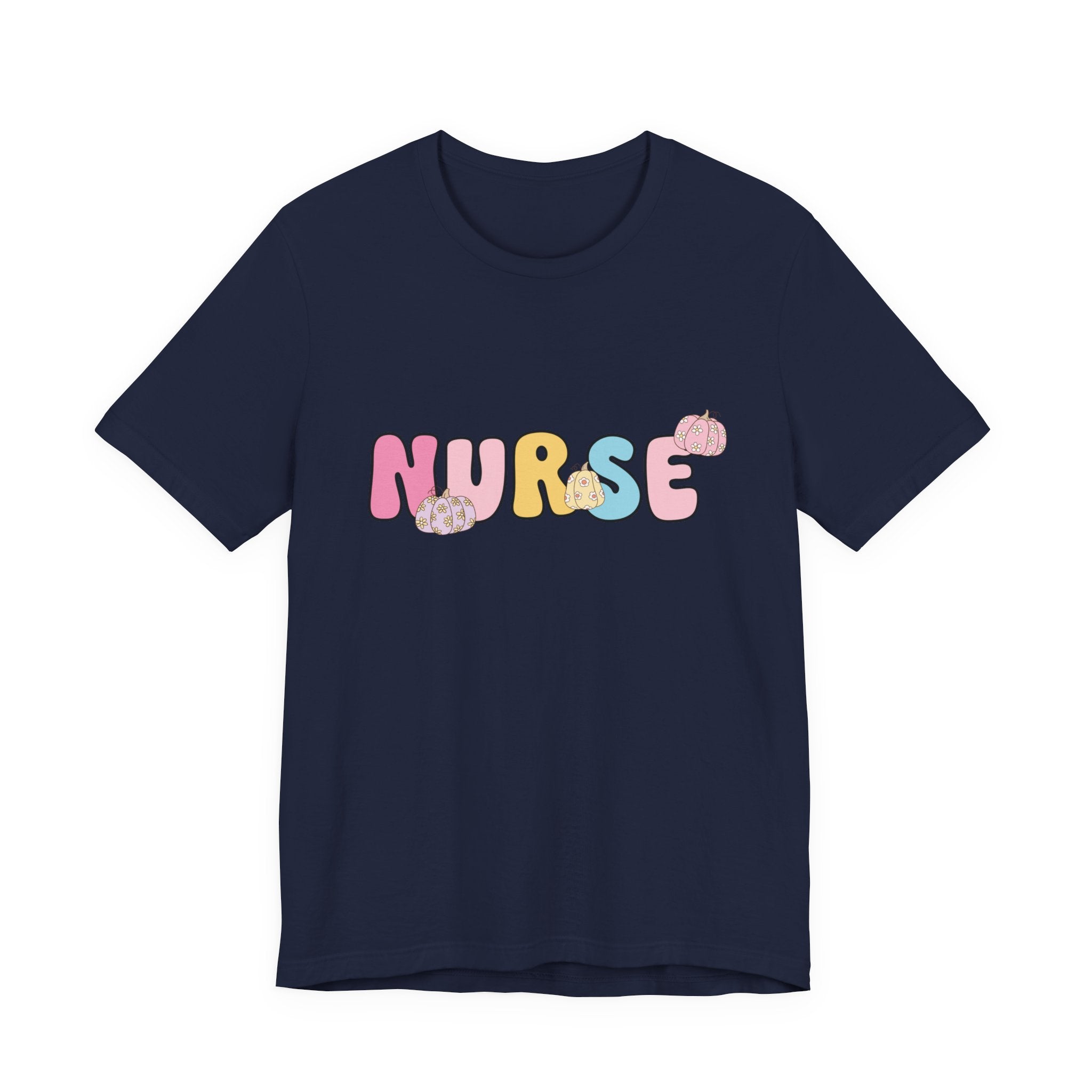 Nurse Pastel Bubble Letter Tee – Cute Pink & Yellow Nursing Shirt