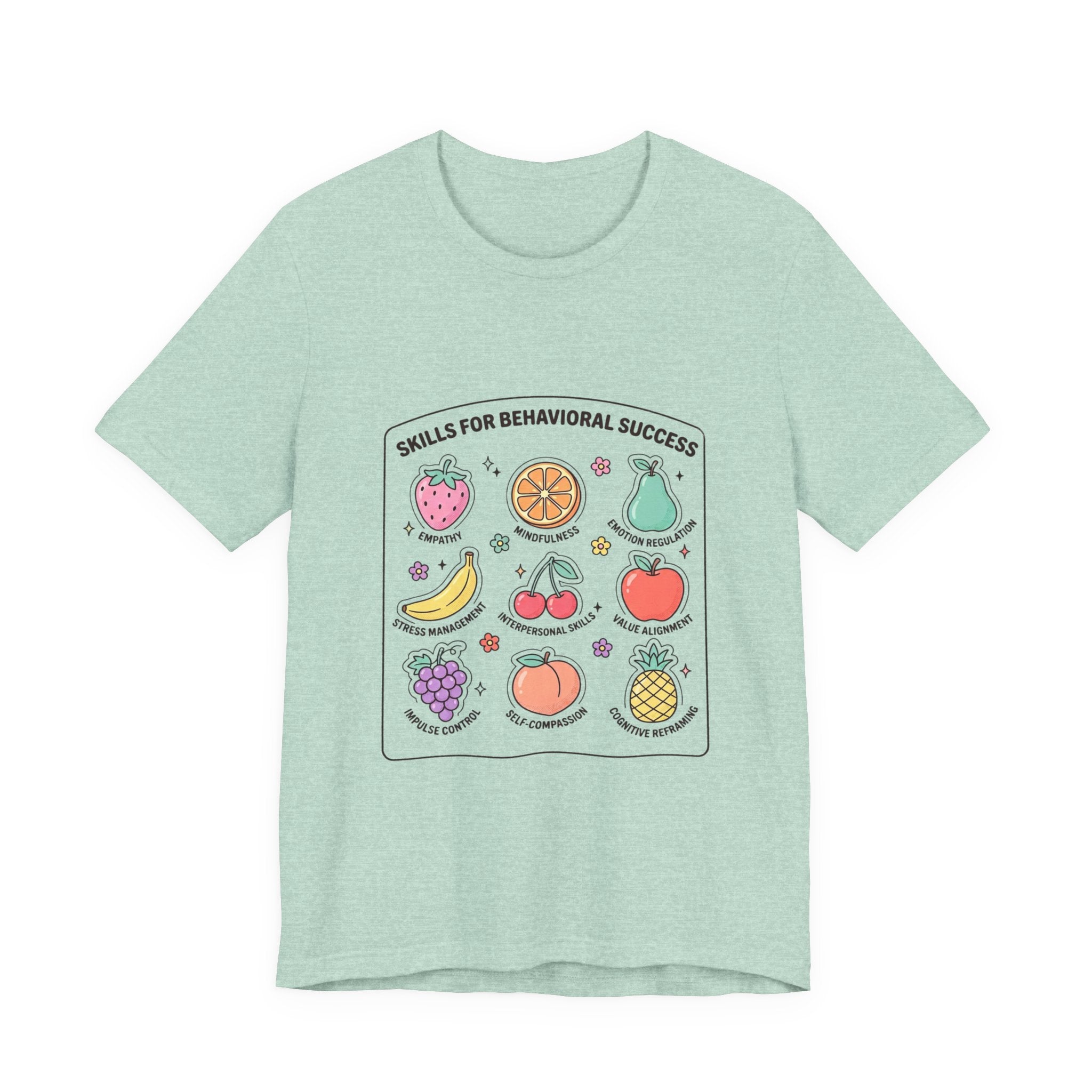 "Behavior Skills for Success" ABA Shirt | Fruit-Themed Behavior Therapy Tee for RBTs, BCBAs, Teachers & Daycare Providers