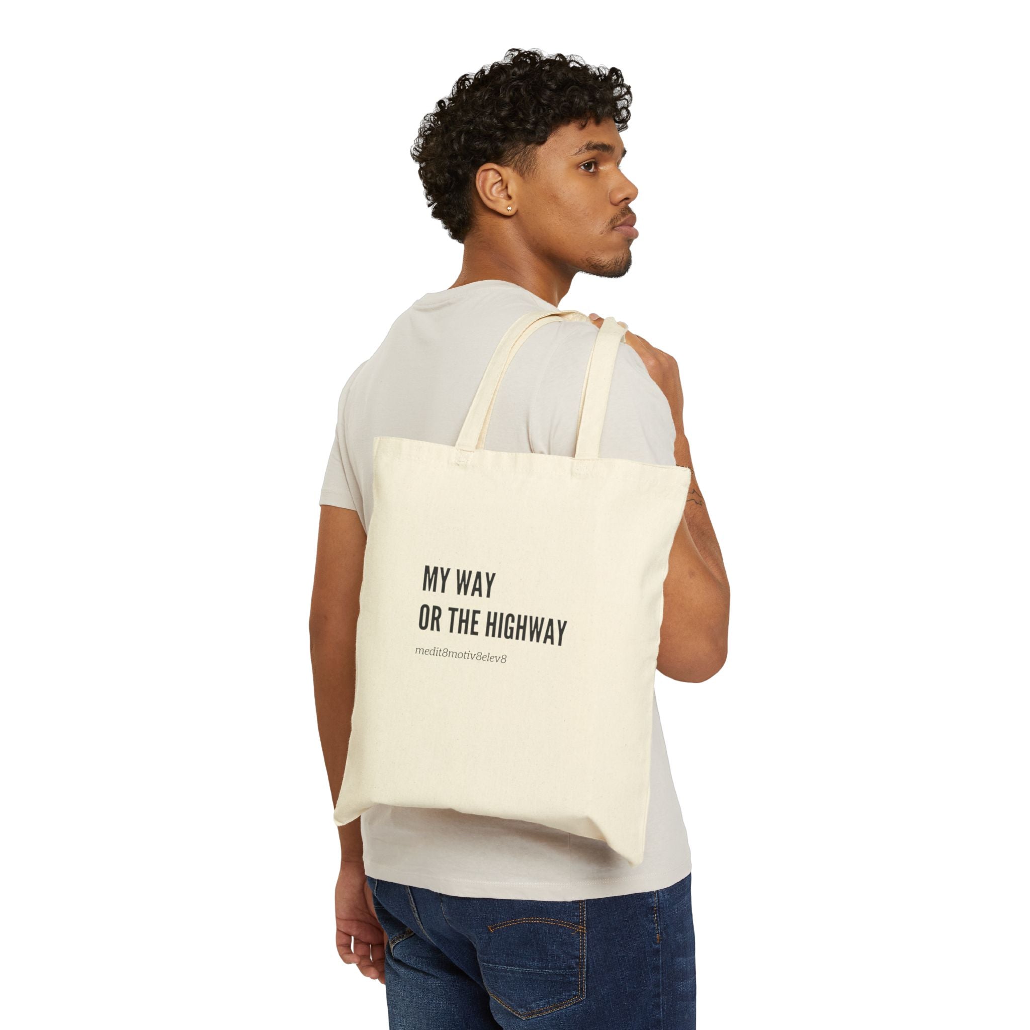 "my way" Cotton Canvas Tote Bag