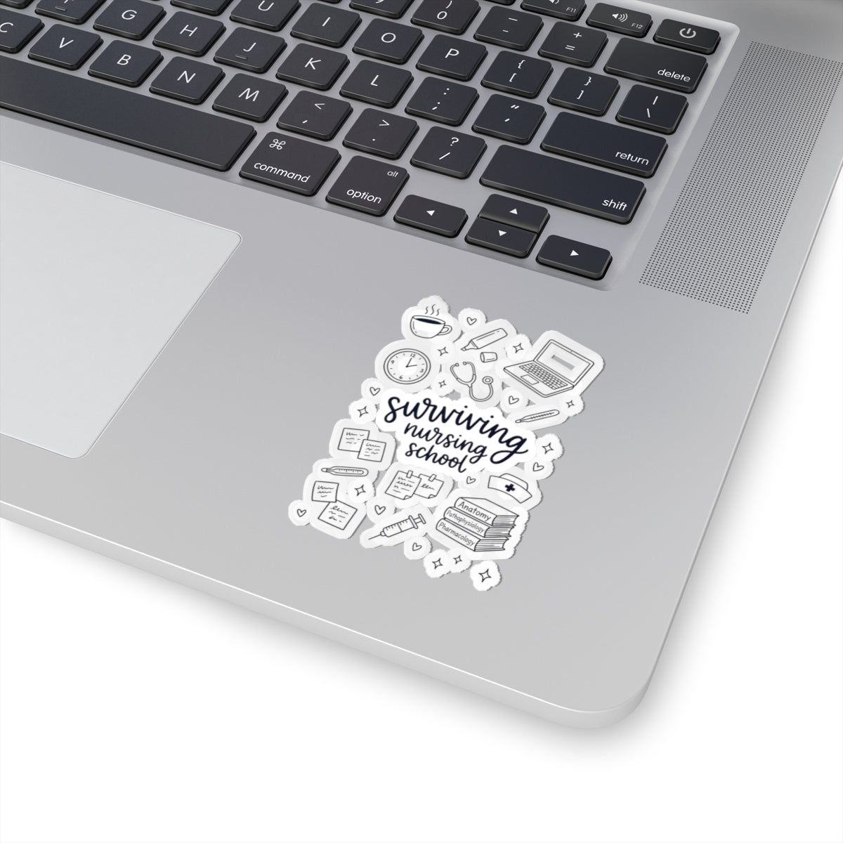 Surviving Nursing School Kiss-Cut Sticker Sheet — Nursing Student Laptop Decal