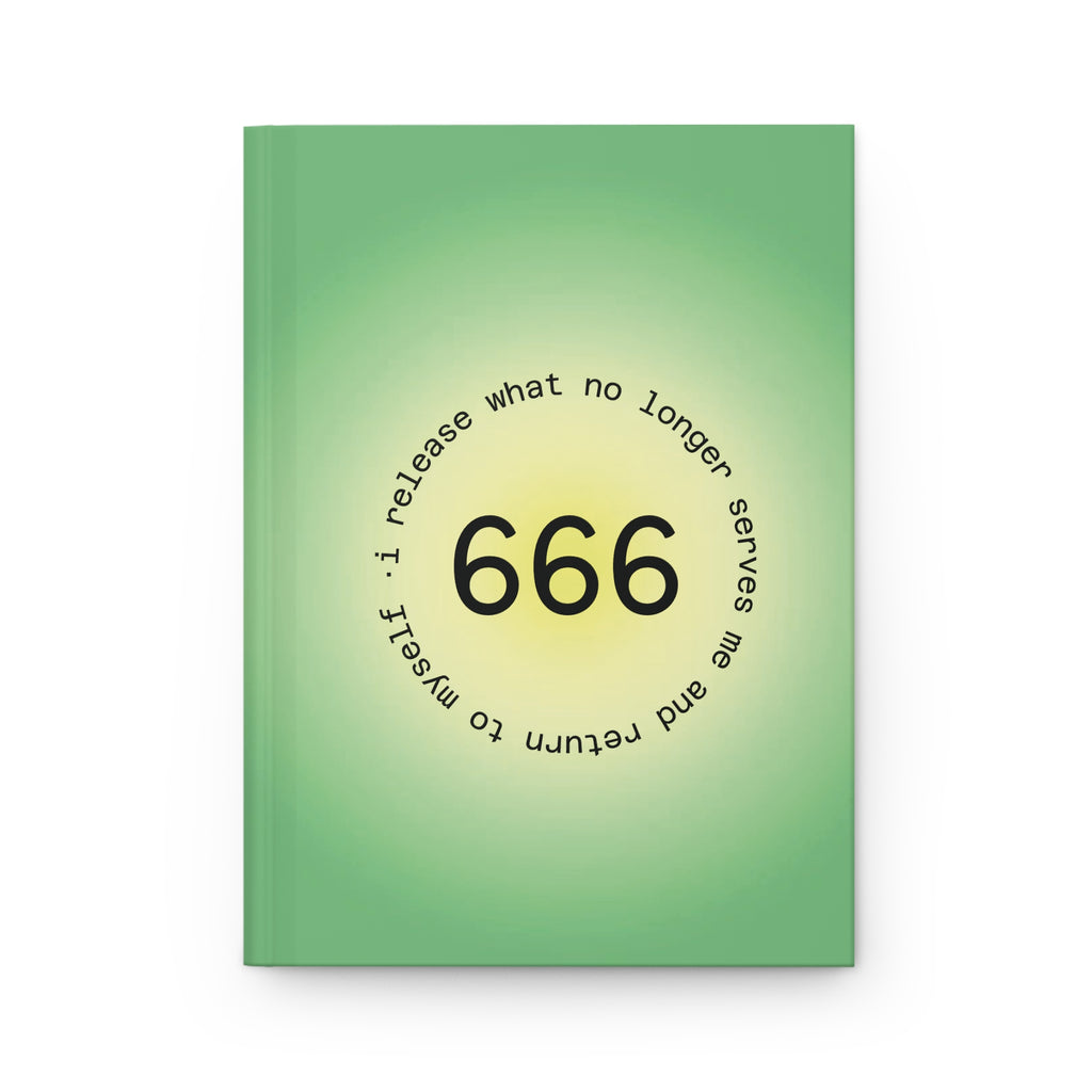 Hardcover Journal — '666: I Release What No Longer Serves Me' Spiritual Gratitude Notebook