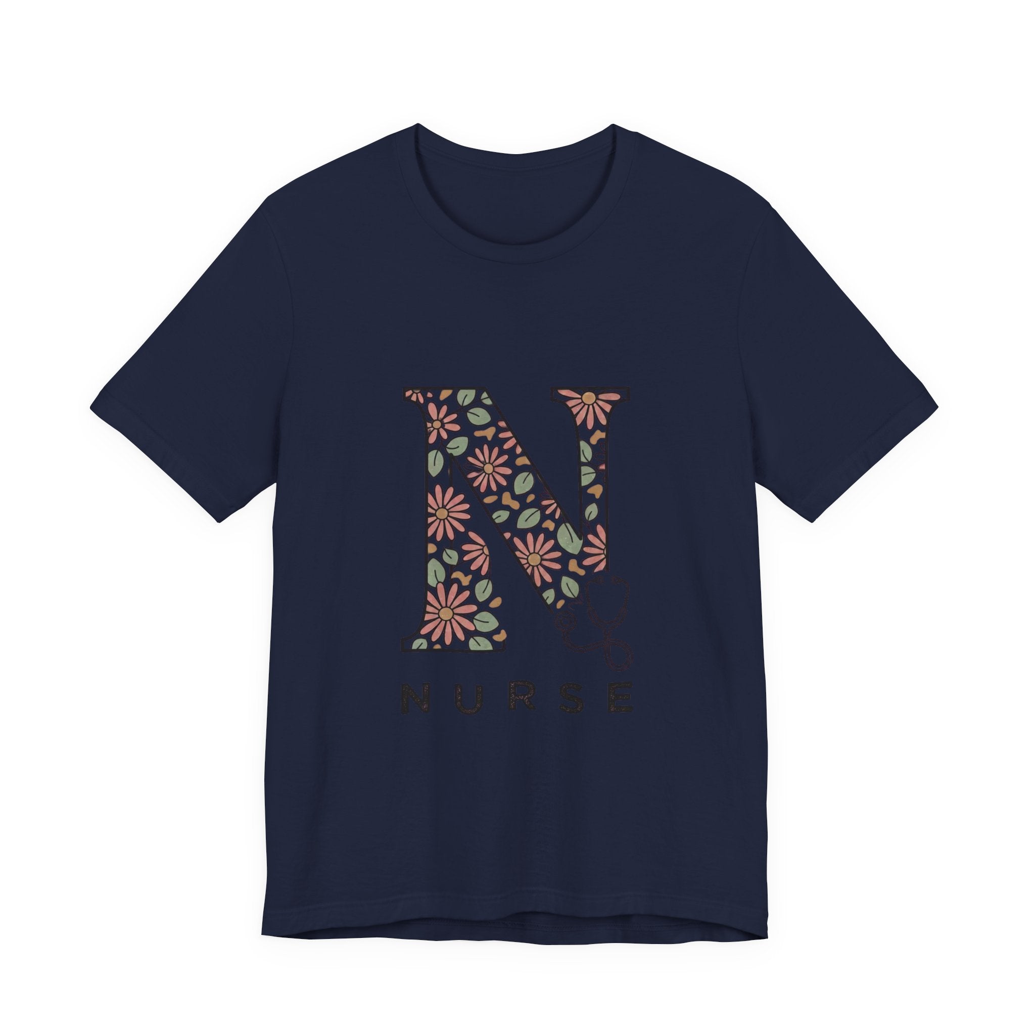 Floral N Nurse Tee | Retro Vacation Vibe, Floral Lettering Nurse T-Shirt