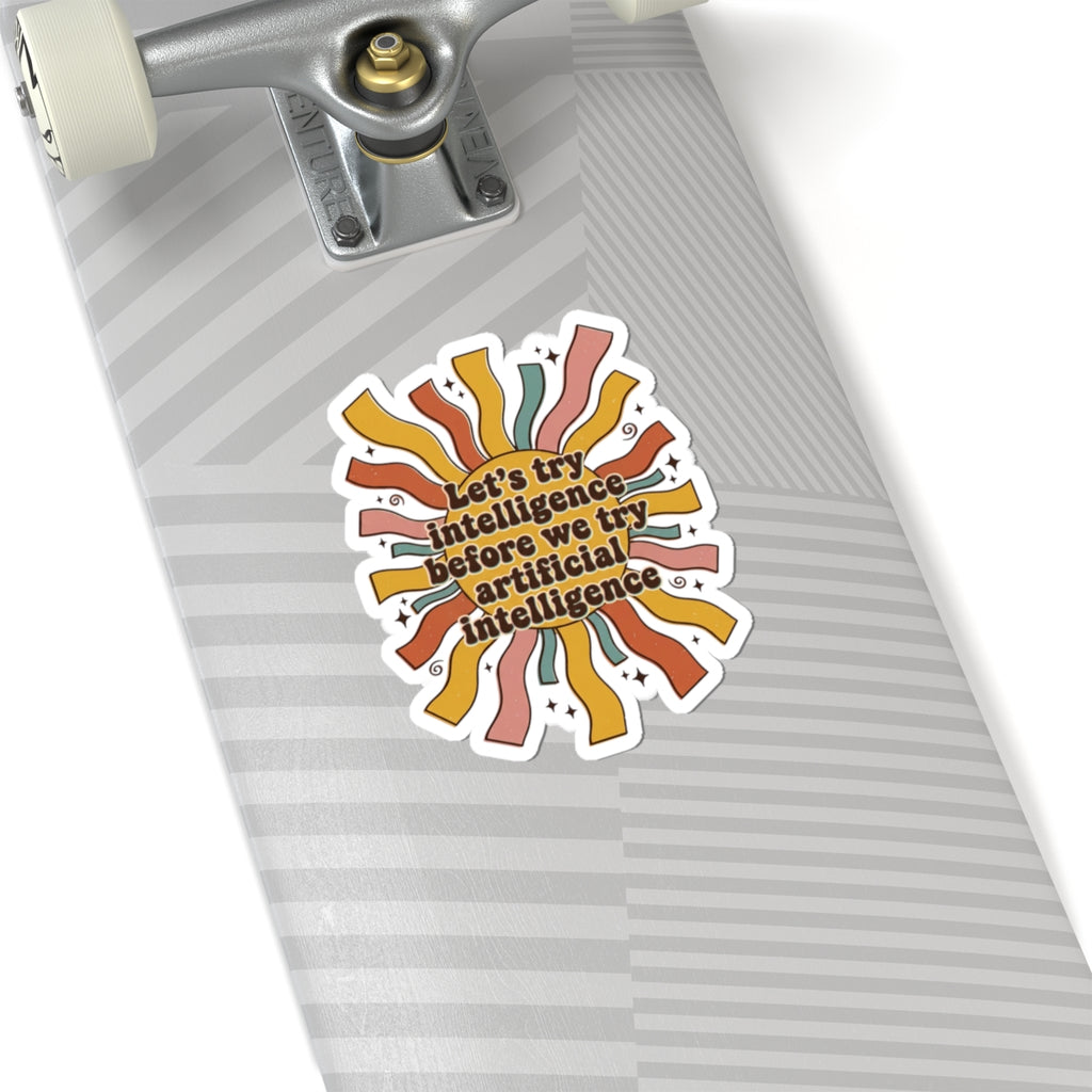 Groovy try intelligence Kiss-Cut Stickers