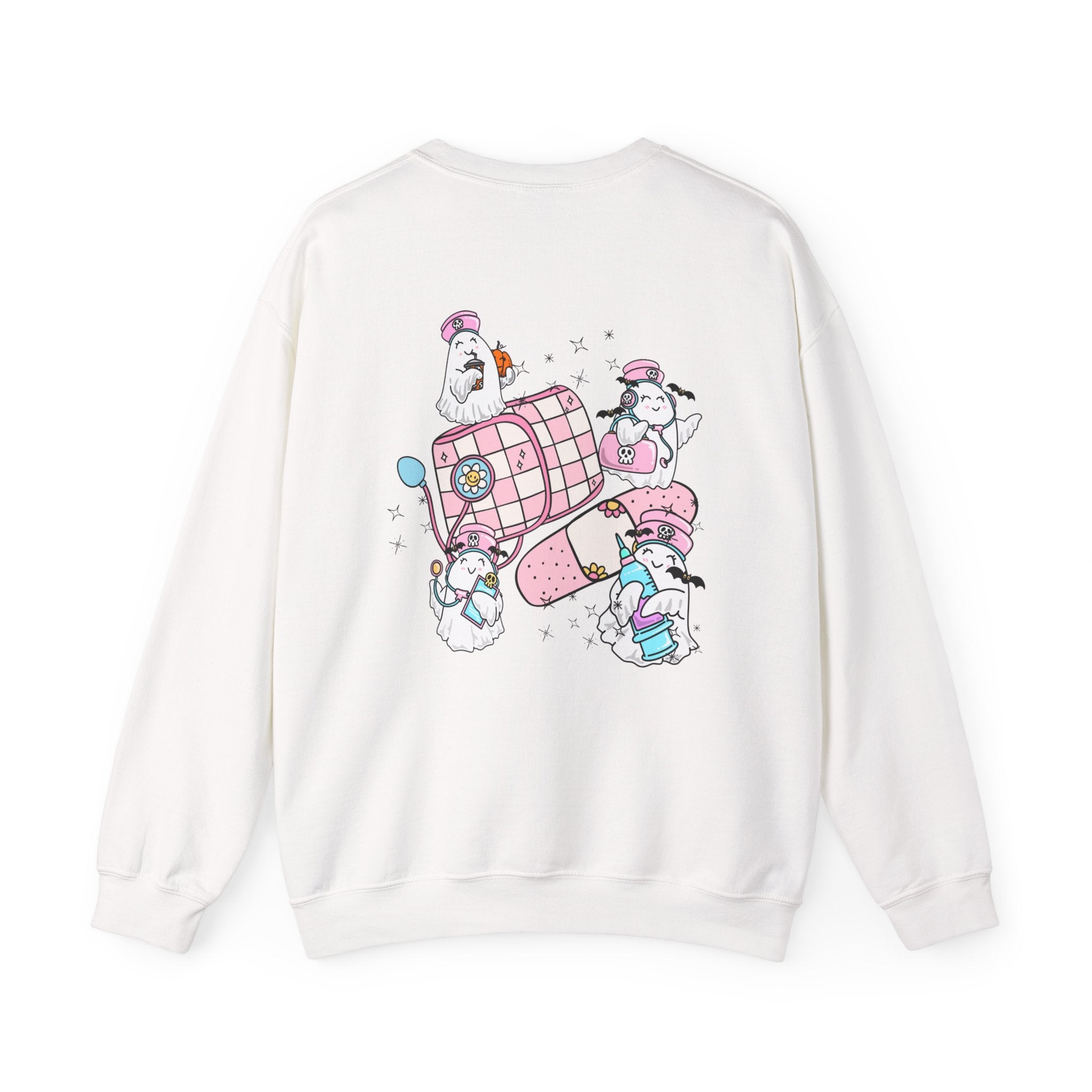 Spooky Season Crewneck Sweatshirt - Cute Pastel Ghosts Halloween Design