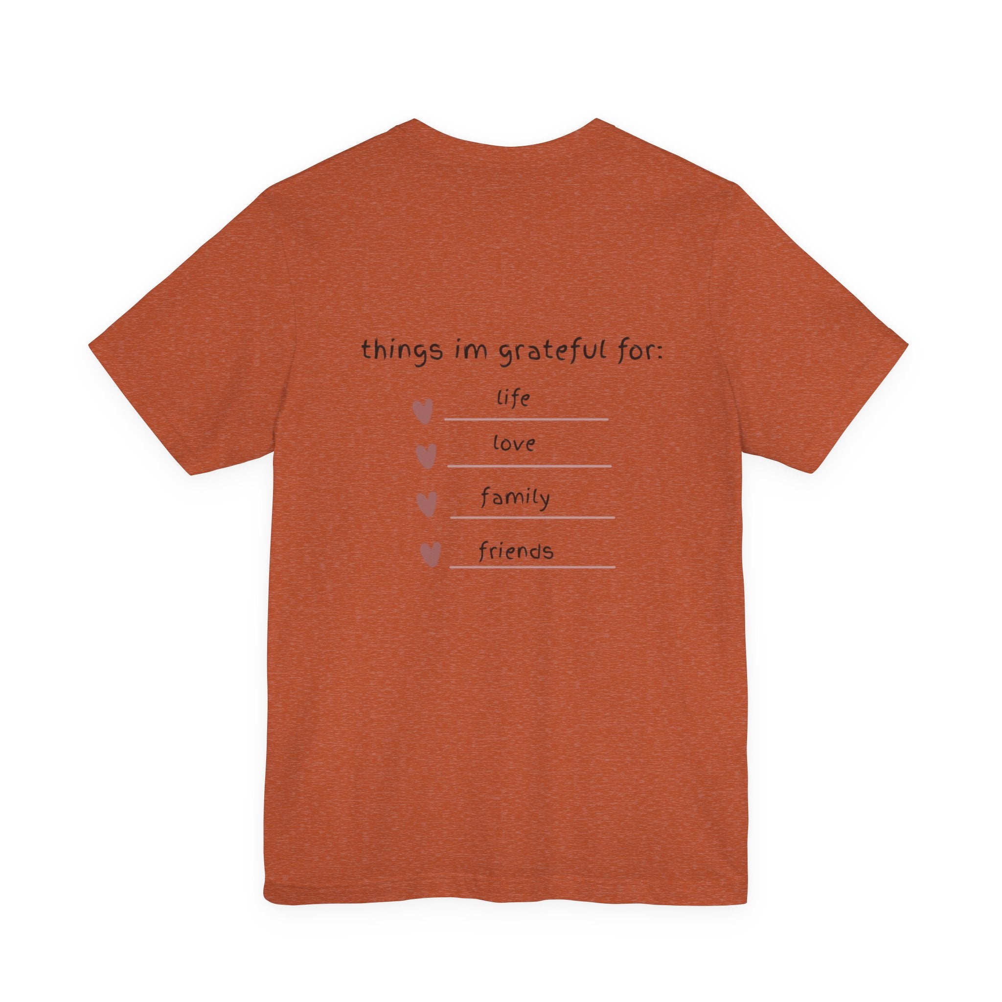 Grateful Heart Tee — Thankful List Back Graphic Shirt