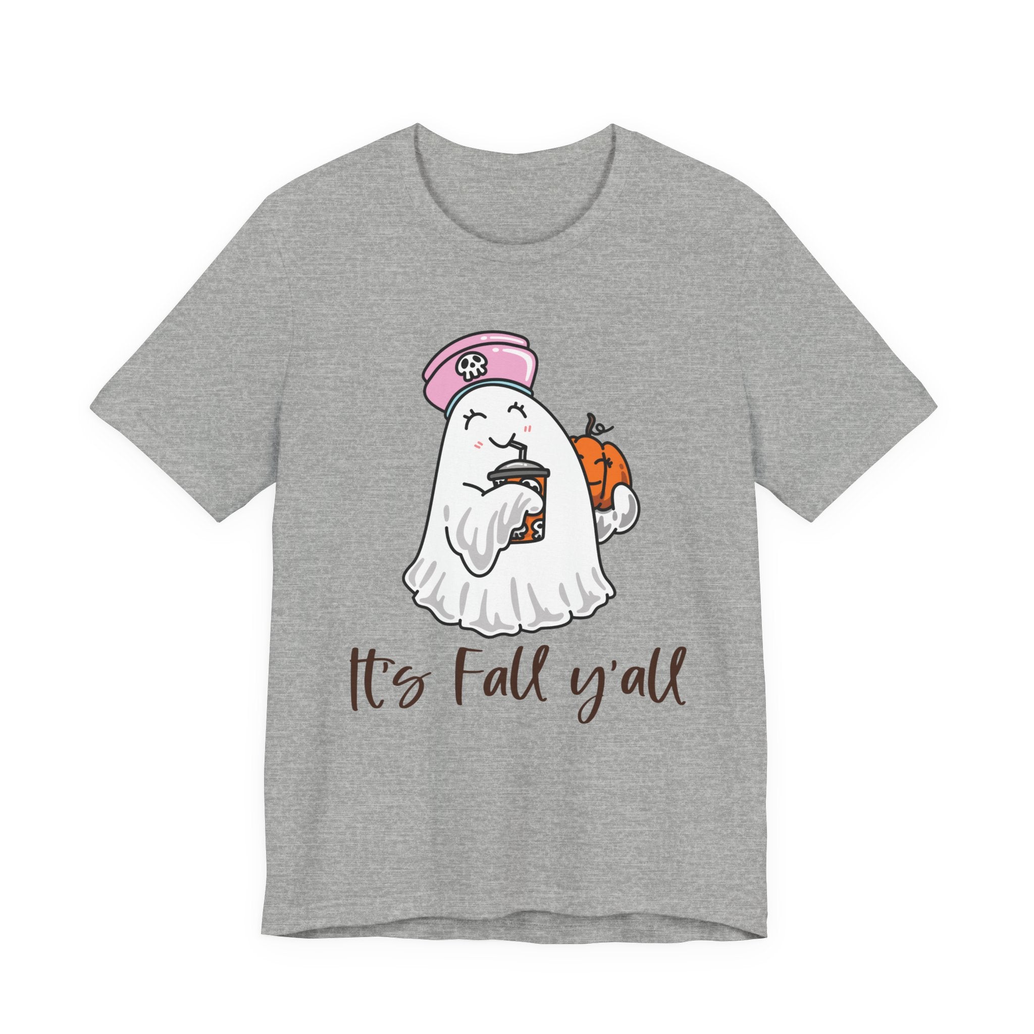 Fall Ghost Tee – "It's Fall y'all" Pumpkin Coffee Shirt