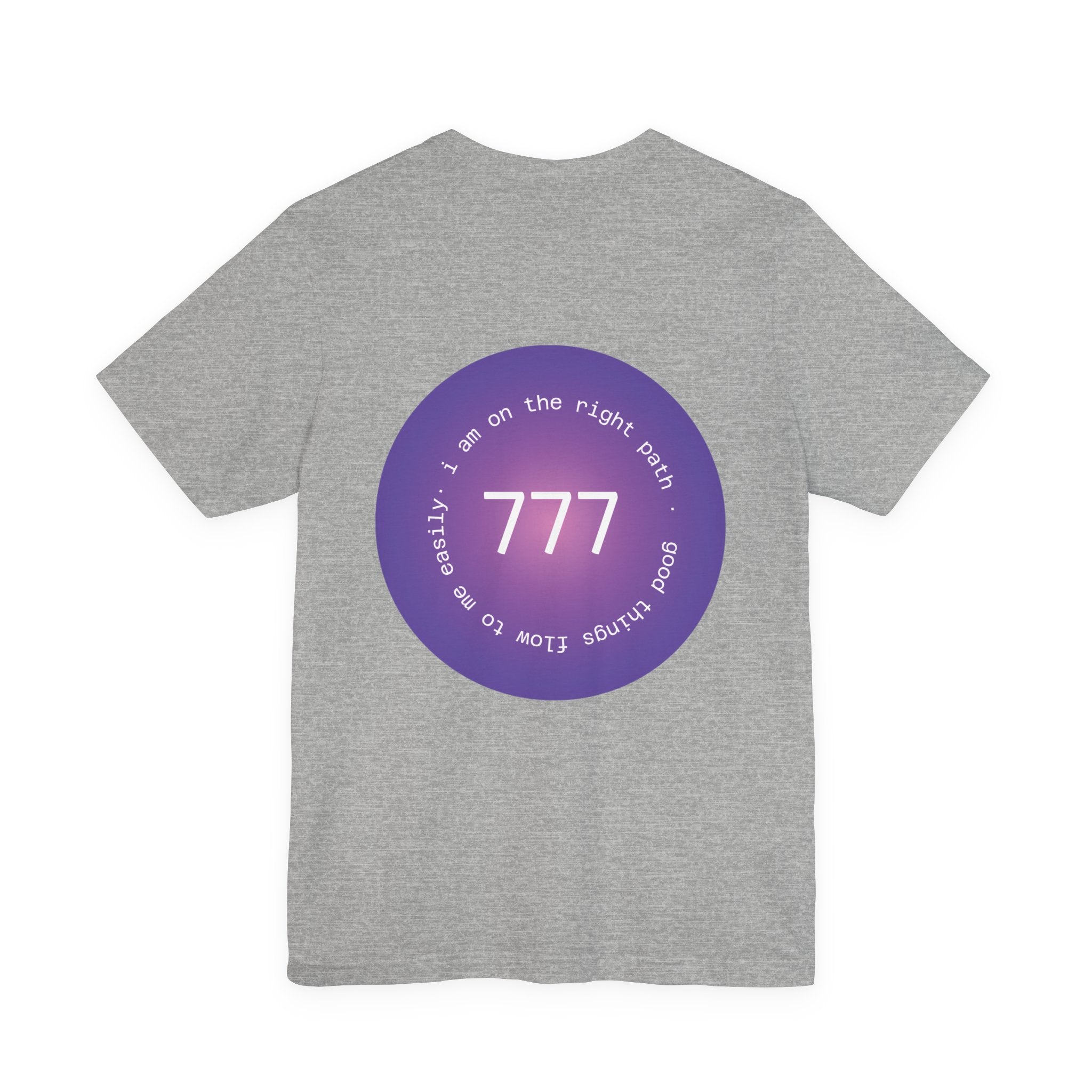 Spiritual 777 Numerology Tee – "Manifest Miracles" Purple Circle Graphic T-Shirt