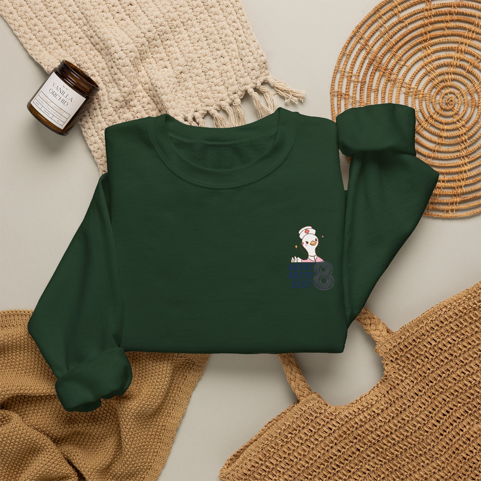Future Nurse Crewneck Sweatshirt — Cute Pink Nurse Duck Design