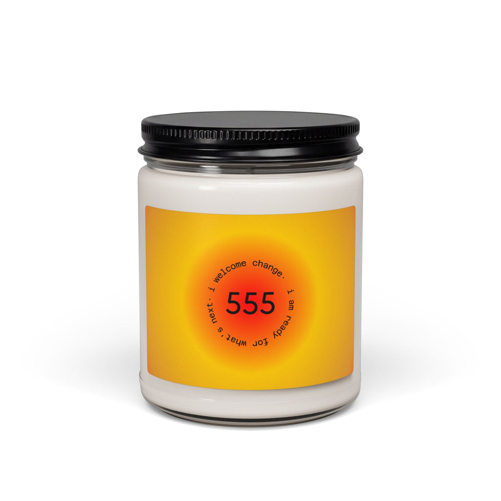 555 Manifestation Scented Soy Candle — Affirmation Candle for Change & Positive Energy, 9oz