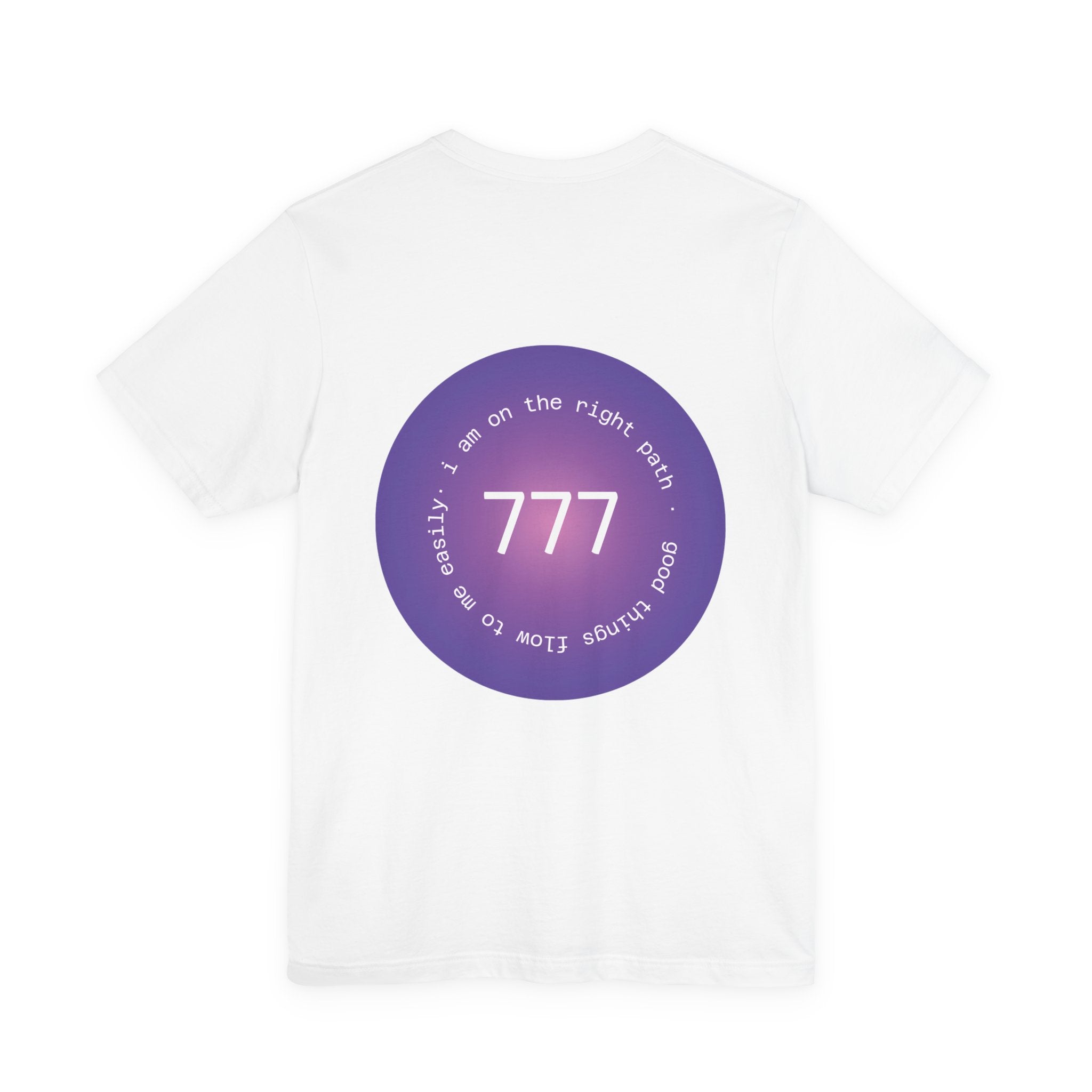 Spiritual 777 Numerology Tee – "Manifest Miracles" Purple Circle Graphic T-Shirt