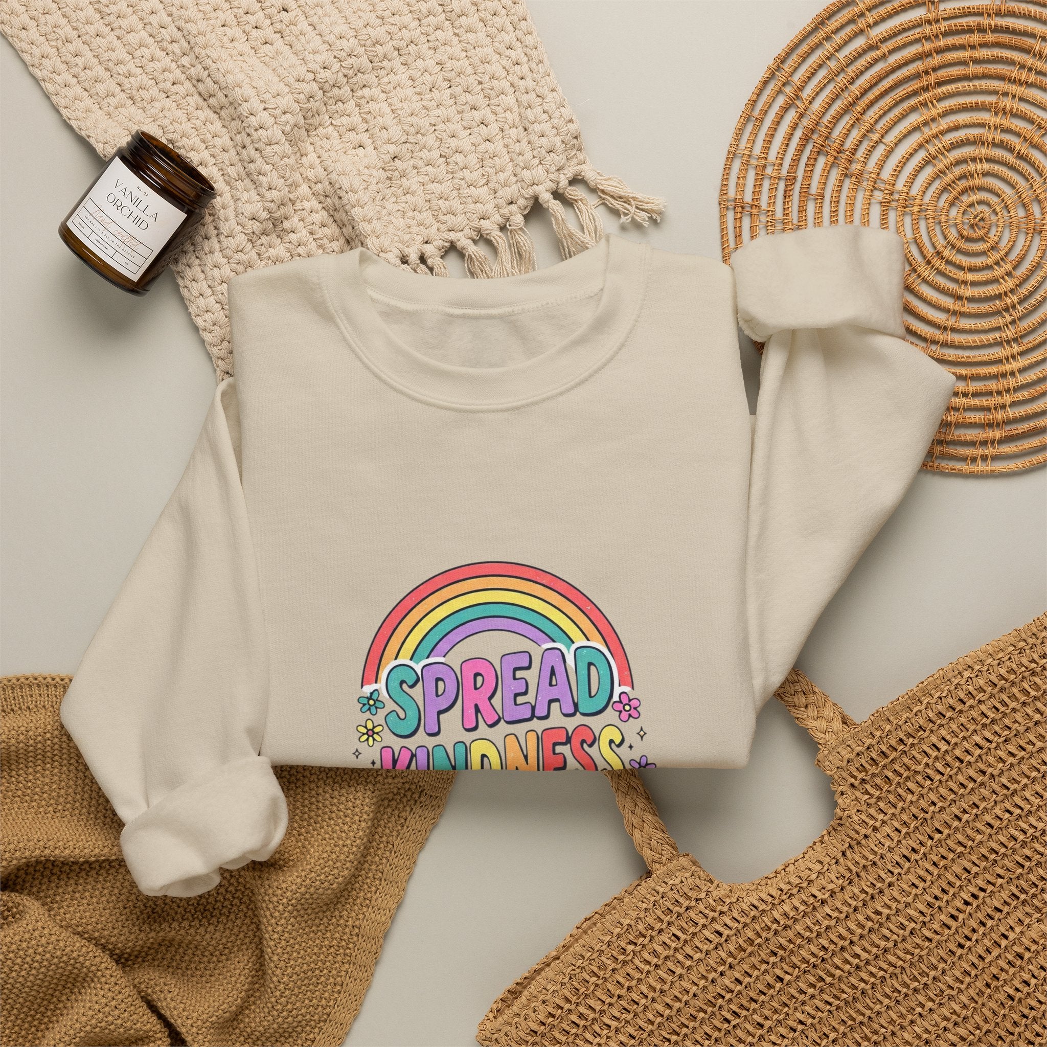 Spread Kindness Like Confetti Sweatshirt | Christian Rainbow Scripture