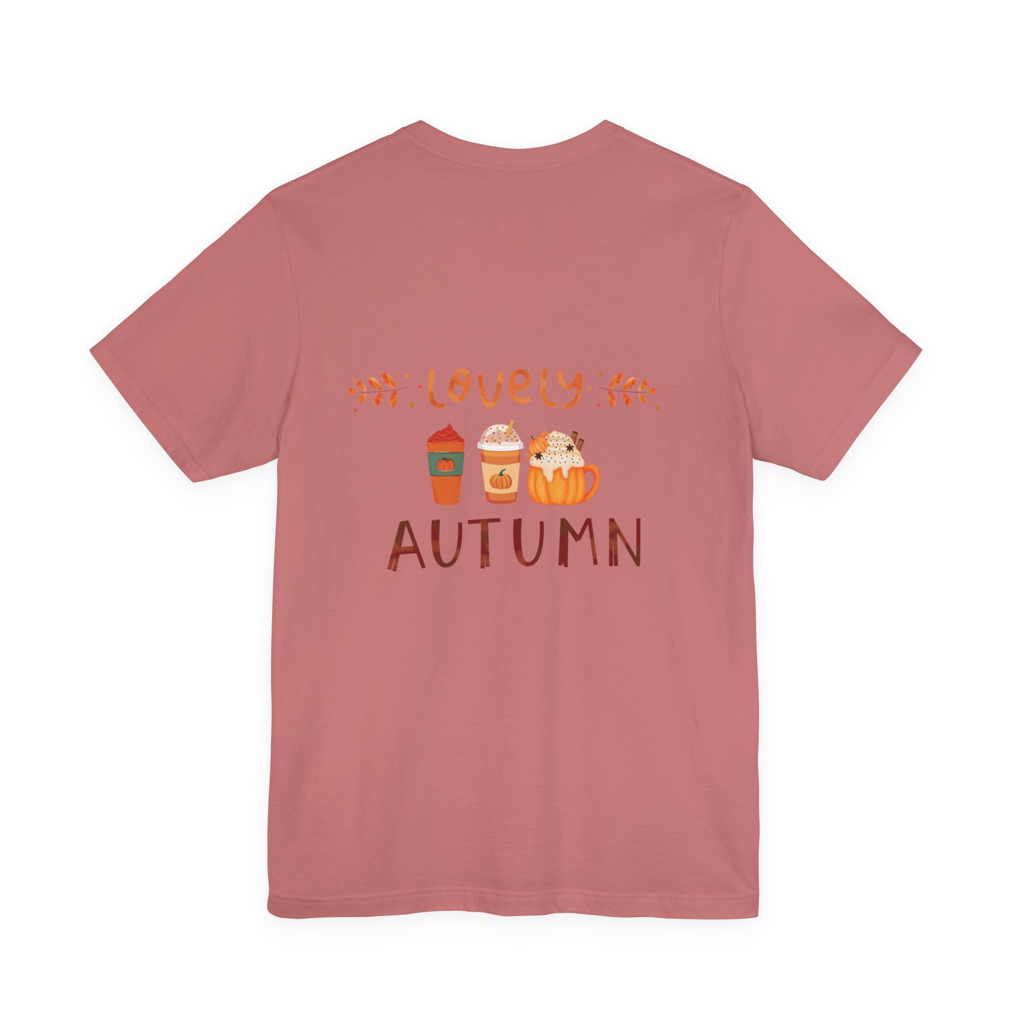 Lovely Autumn T-Shirt – Pumpkin & Cozy Fall Drinks Graphic Tee