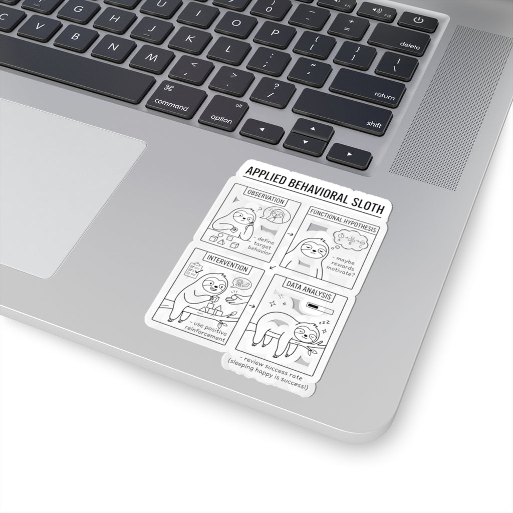 Applied Behavioral Sloth Kiss-Cut Sticker | Science Humor, STEM Pun