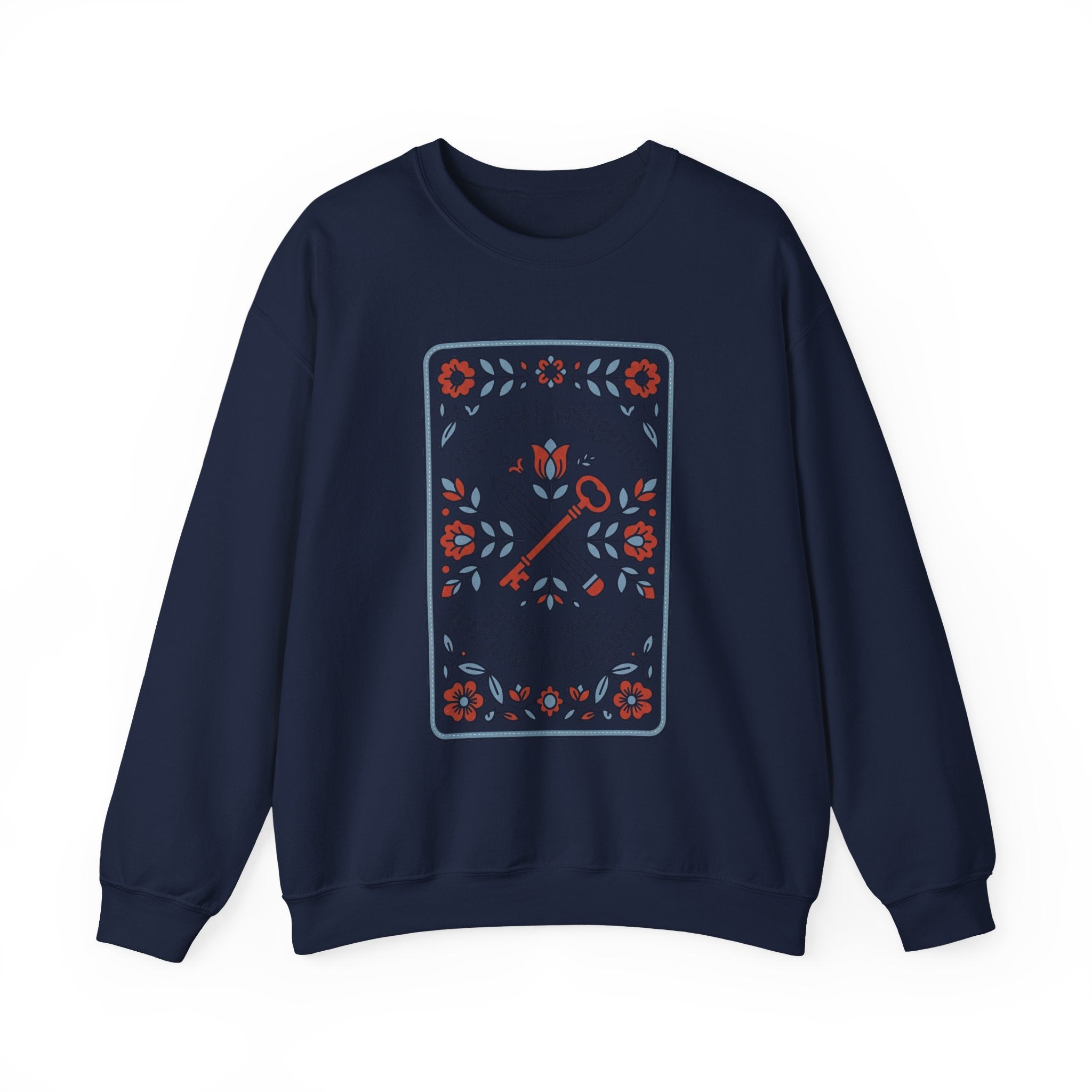 Floral try intelligence Unisex Heavy Blend™ Crewneck Sweatshirt