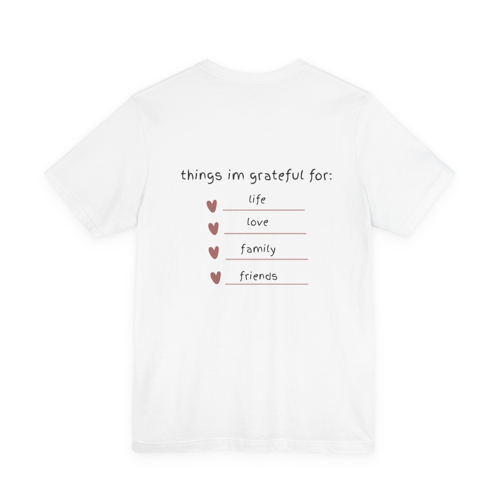 Grateful Heart Tee — Thankful List Back Graphic Shirt