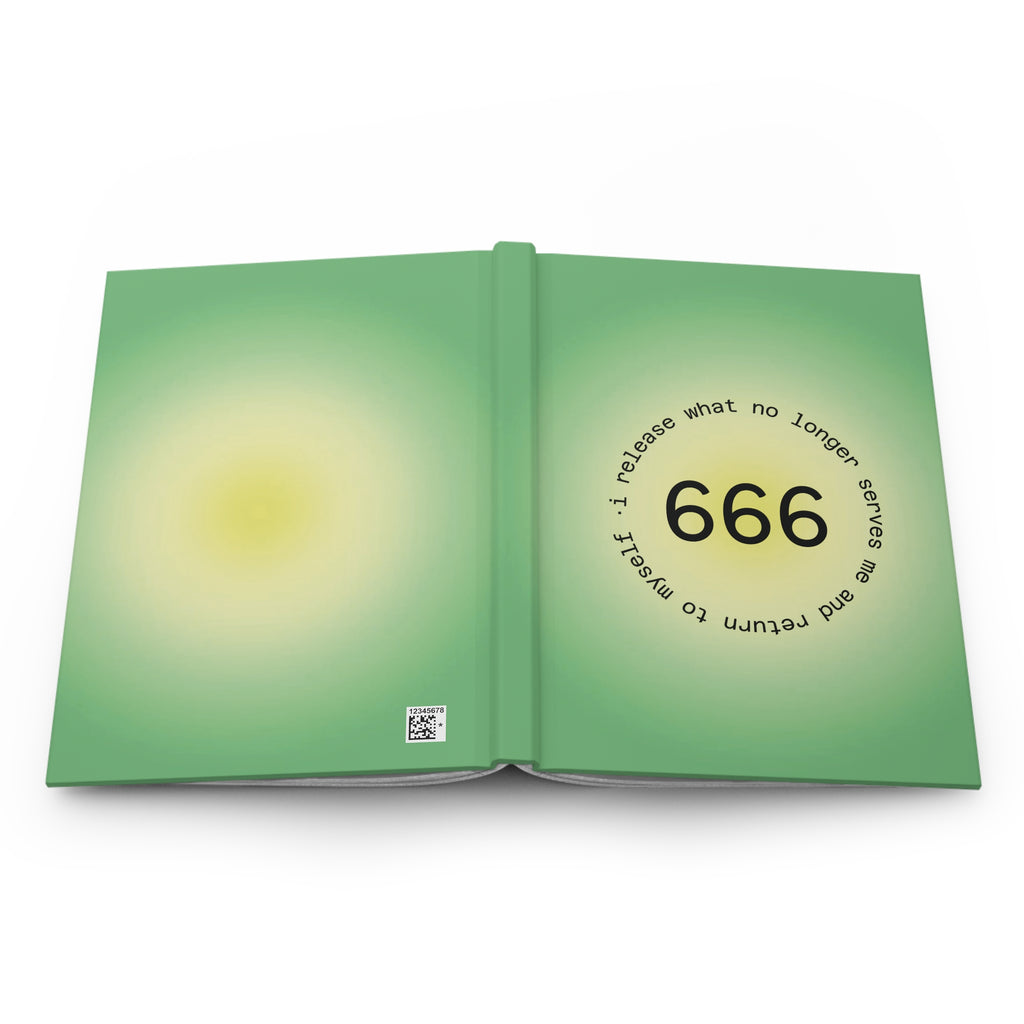Hardcover Journal — '666: I Release What No Longer Serves Me' Spiritual Gratitude Notebook