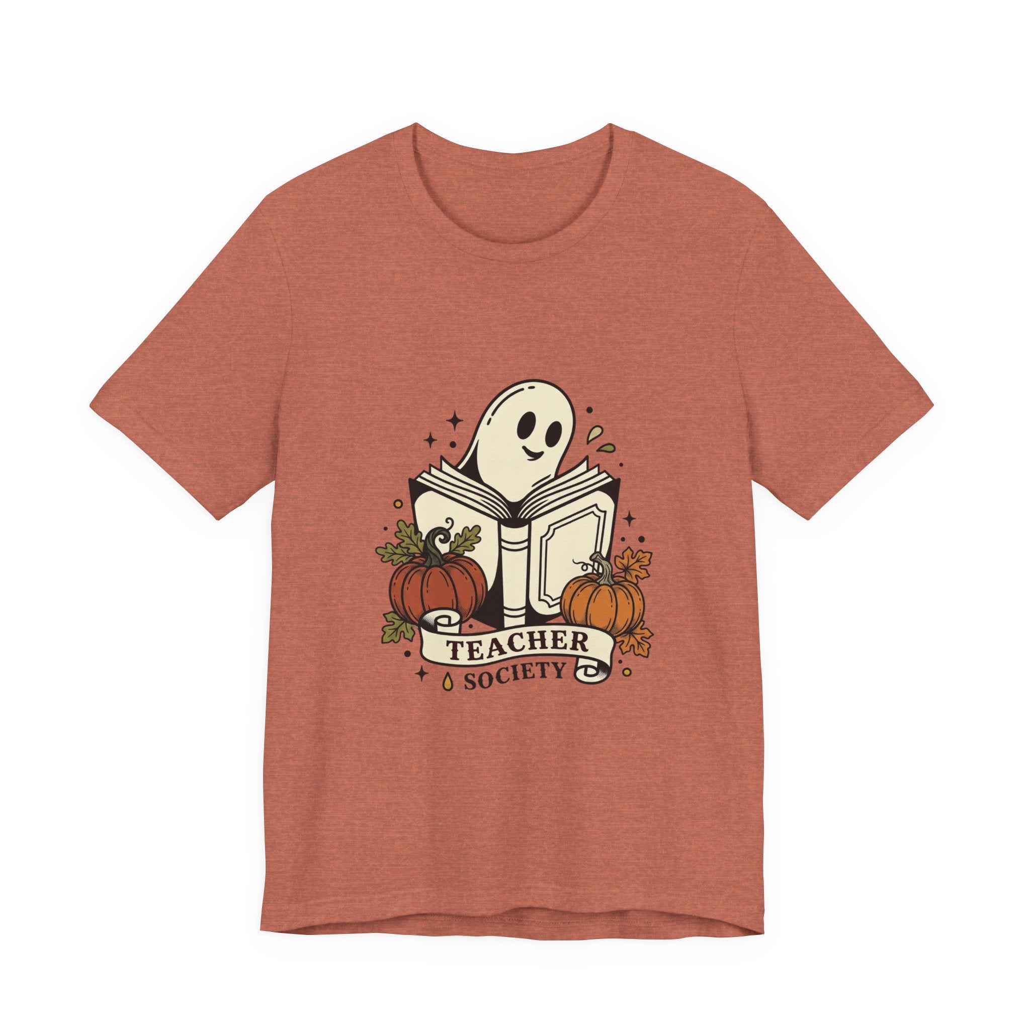 Teacher Society Pumpkin Ghost Tee | Traditional Tattoo Flash, Floral Banner